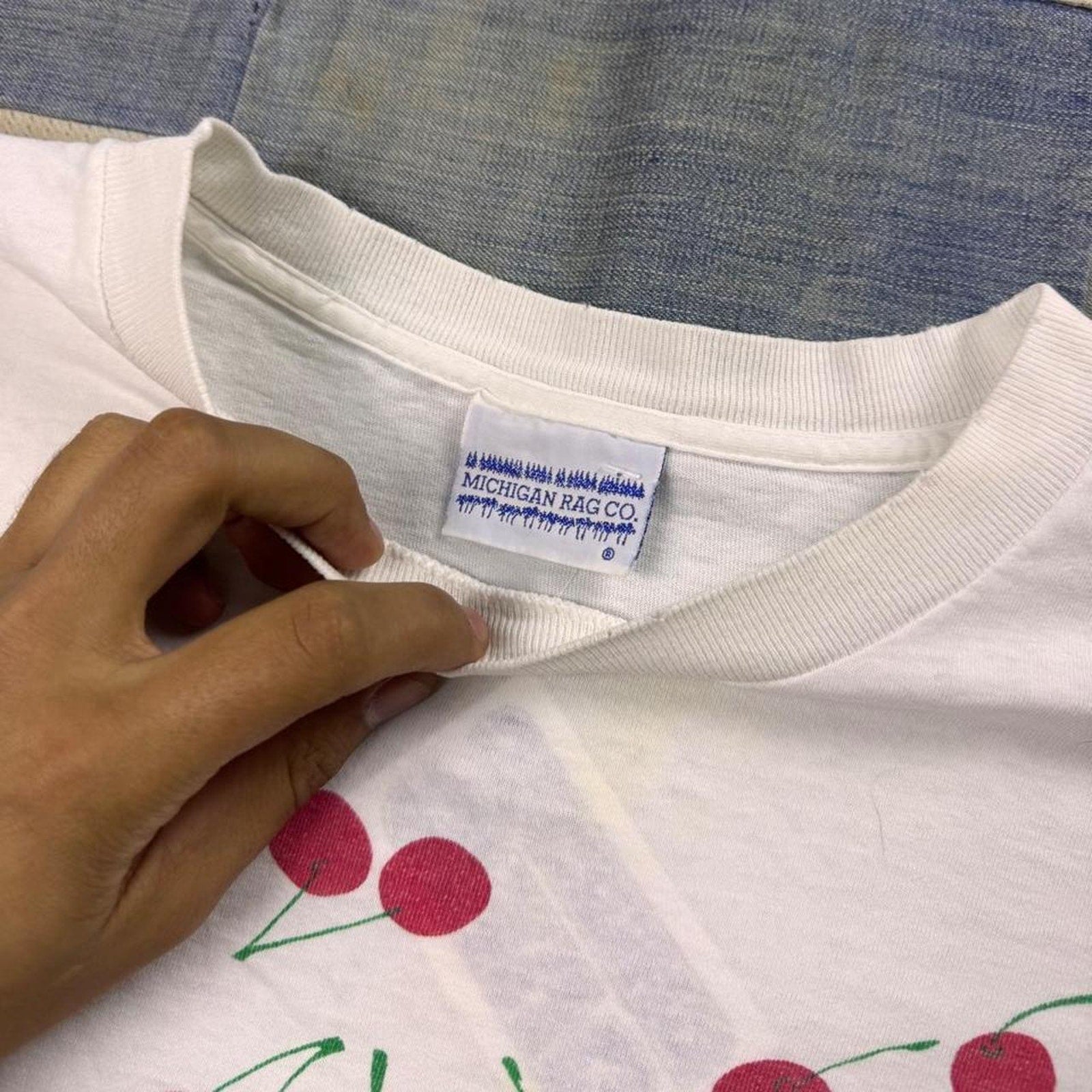 1990s Michigan Rag Co. Cherry All-Over Print Tee | Oversized