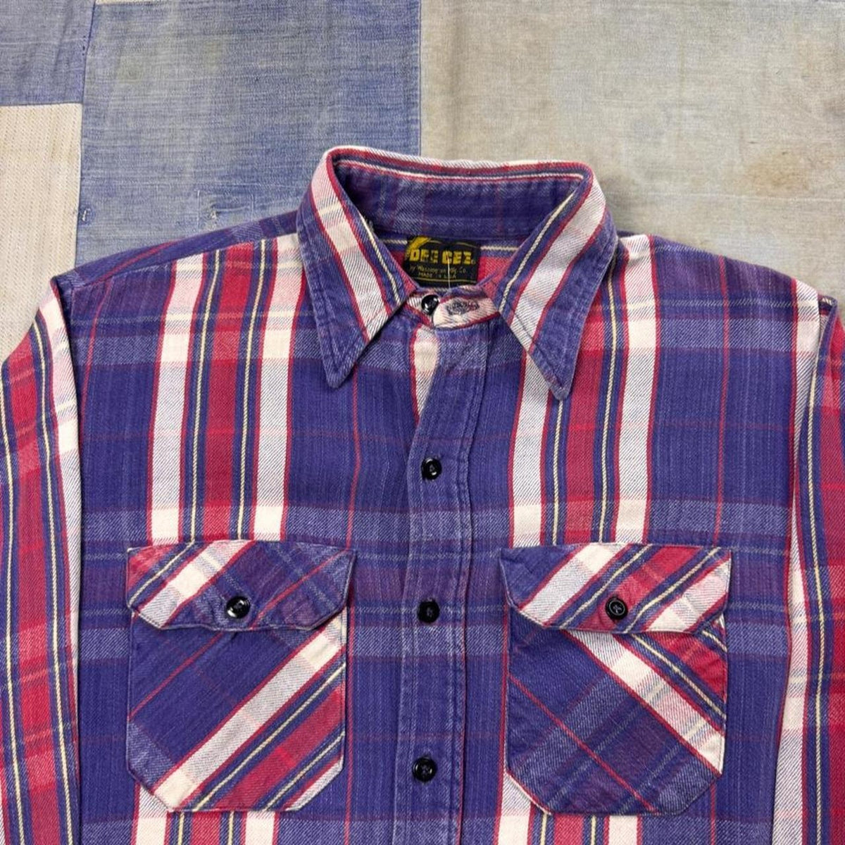 1970s Dee Cee Faded Plaid Heavy Flannel Shirt | Medium