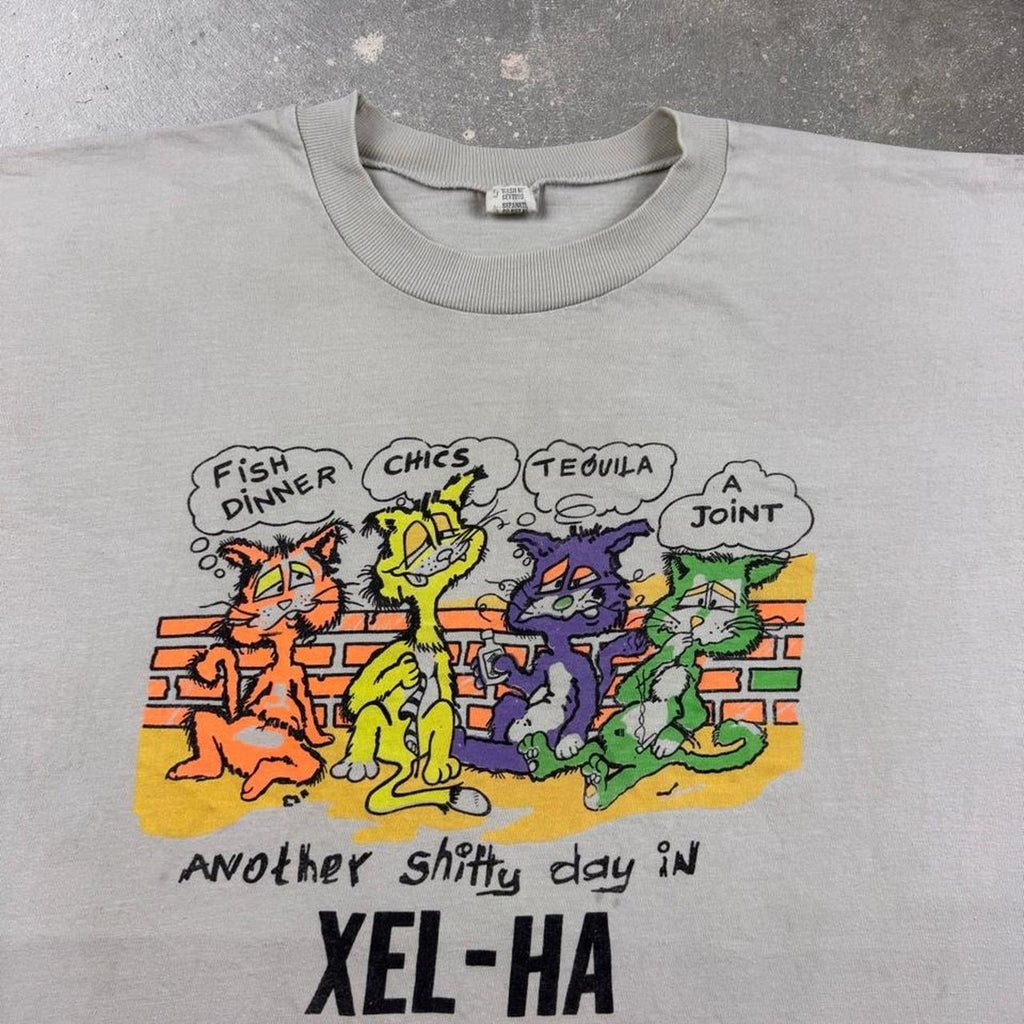 1990s Xel-Há Mexico Party Cats Graphic Tee | Large