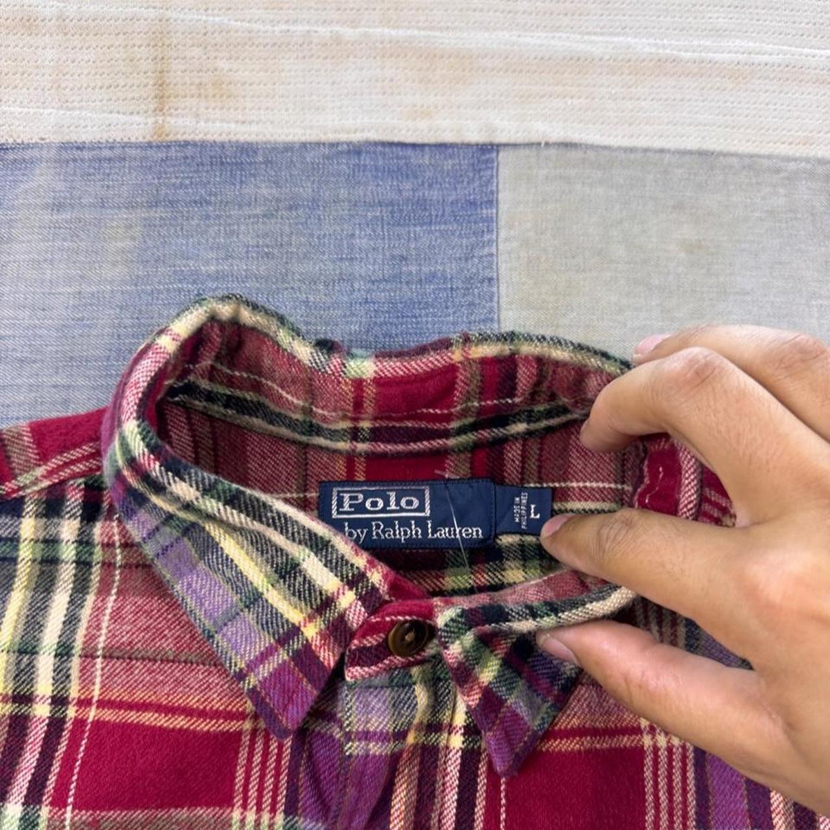 1990s Polo Ralph Lauren Plaid Flannel Shirt | Large