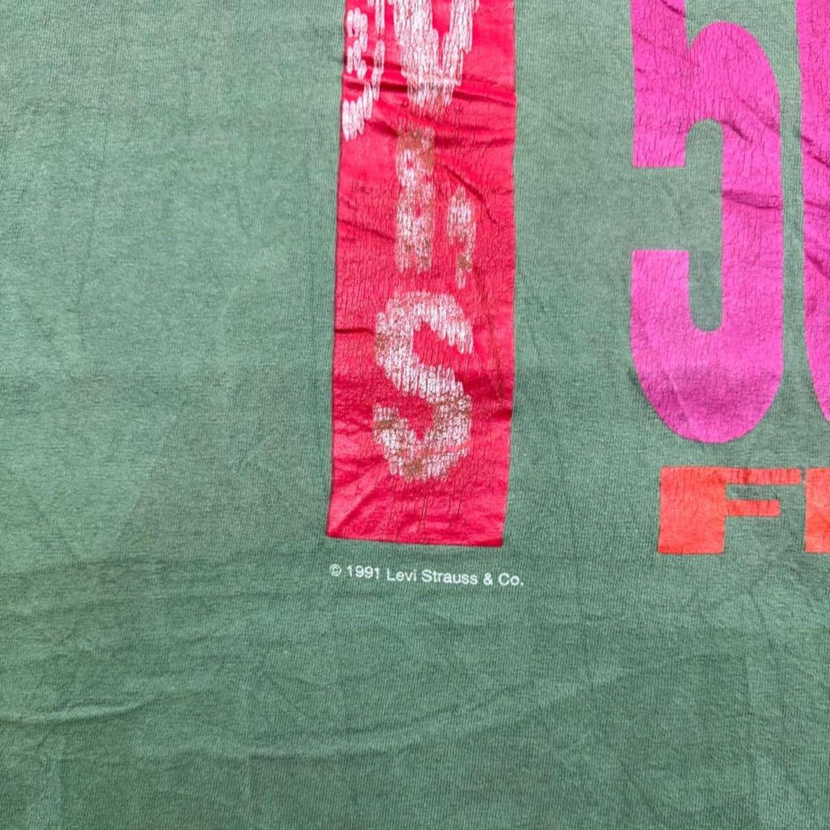 1991 Levi's Button Your 501 Fly Tee | XL