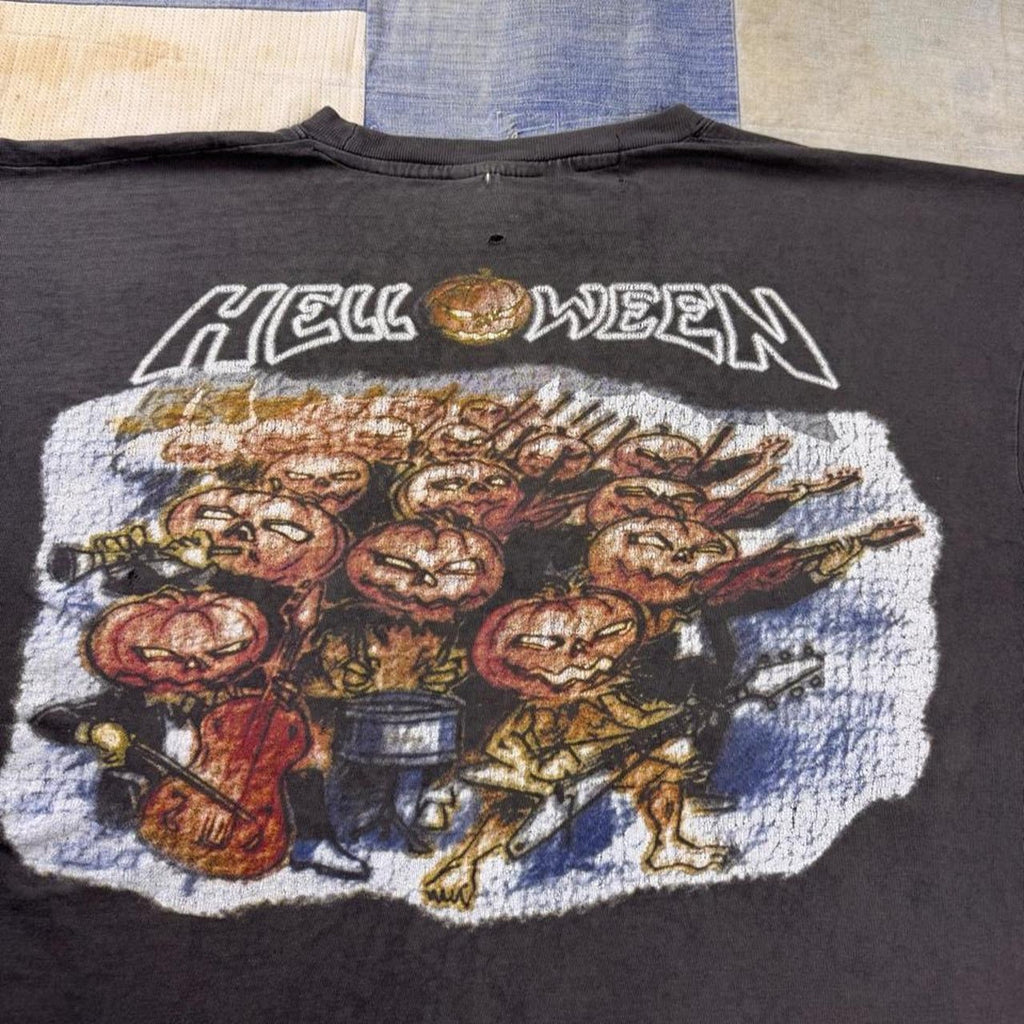 1990s Helloween Pumpkin Witch Double Sided Band Tee | XL