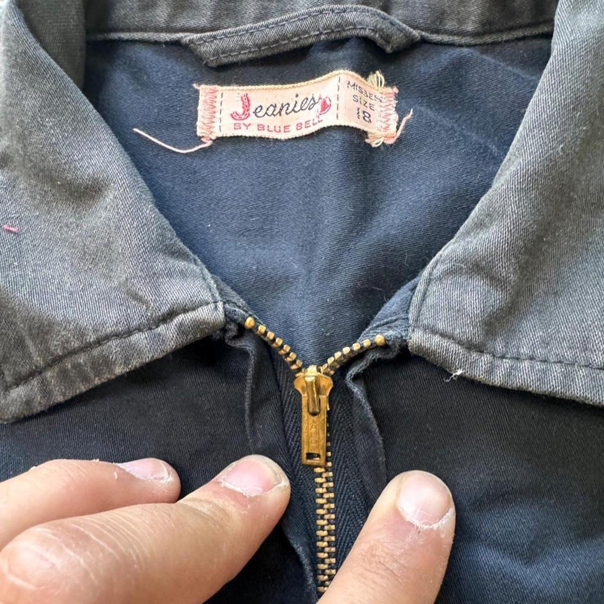 1950s Jeanies By Blue Bell Black Twill Jacket | L