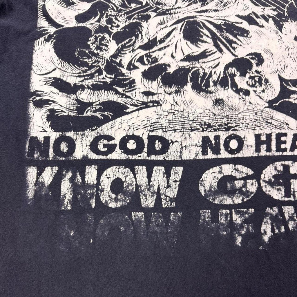 1990s No God No Heaven Know God Know Heaven Christian Graphic T Shirt | Large