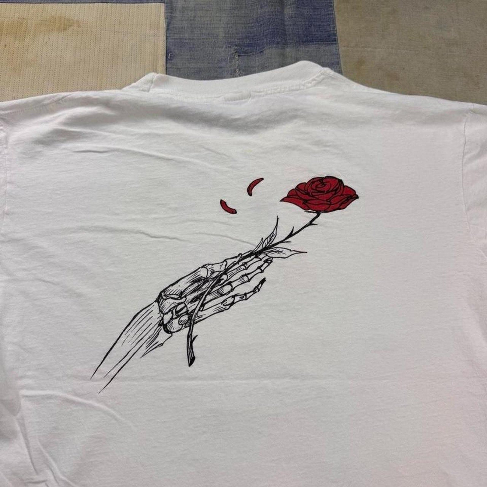 1980s Grateful Dead Vincent Perez Skeleton Roses Tee | Large