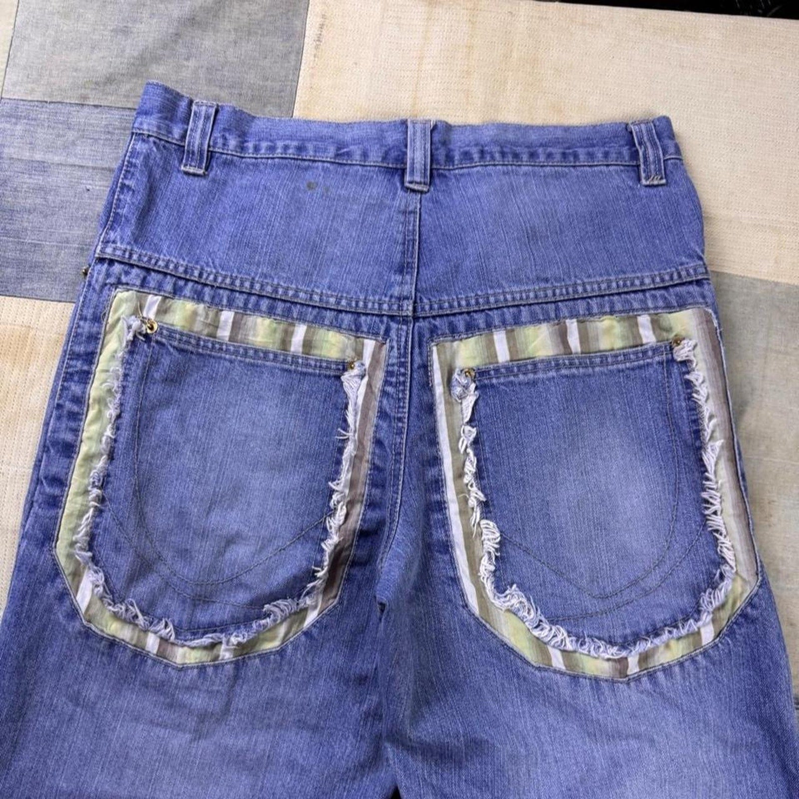 2000s Sport Embroidered Baggy Denim Jeans | 32x27