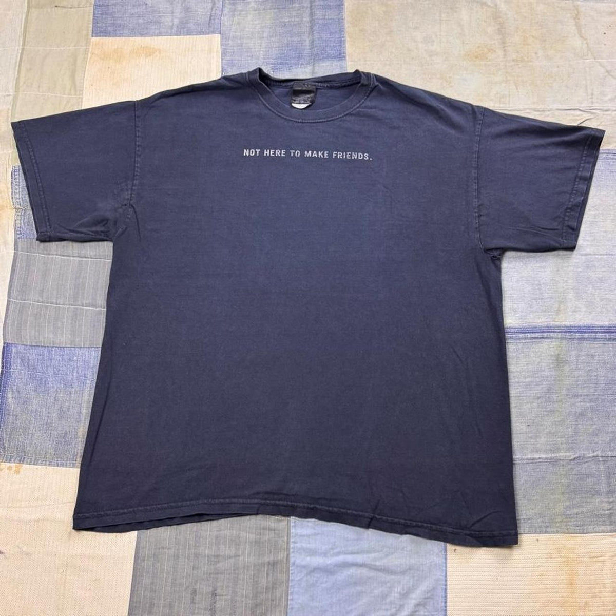 2000s Not Here to Make Friends Slogan Tee | XL