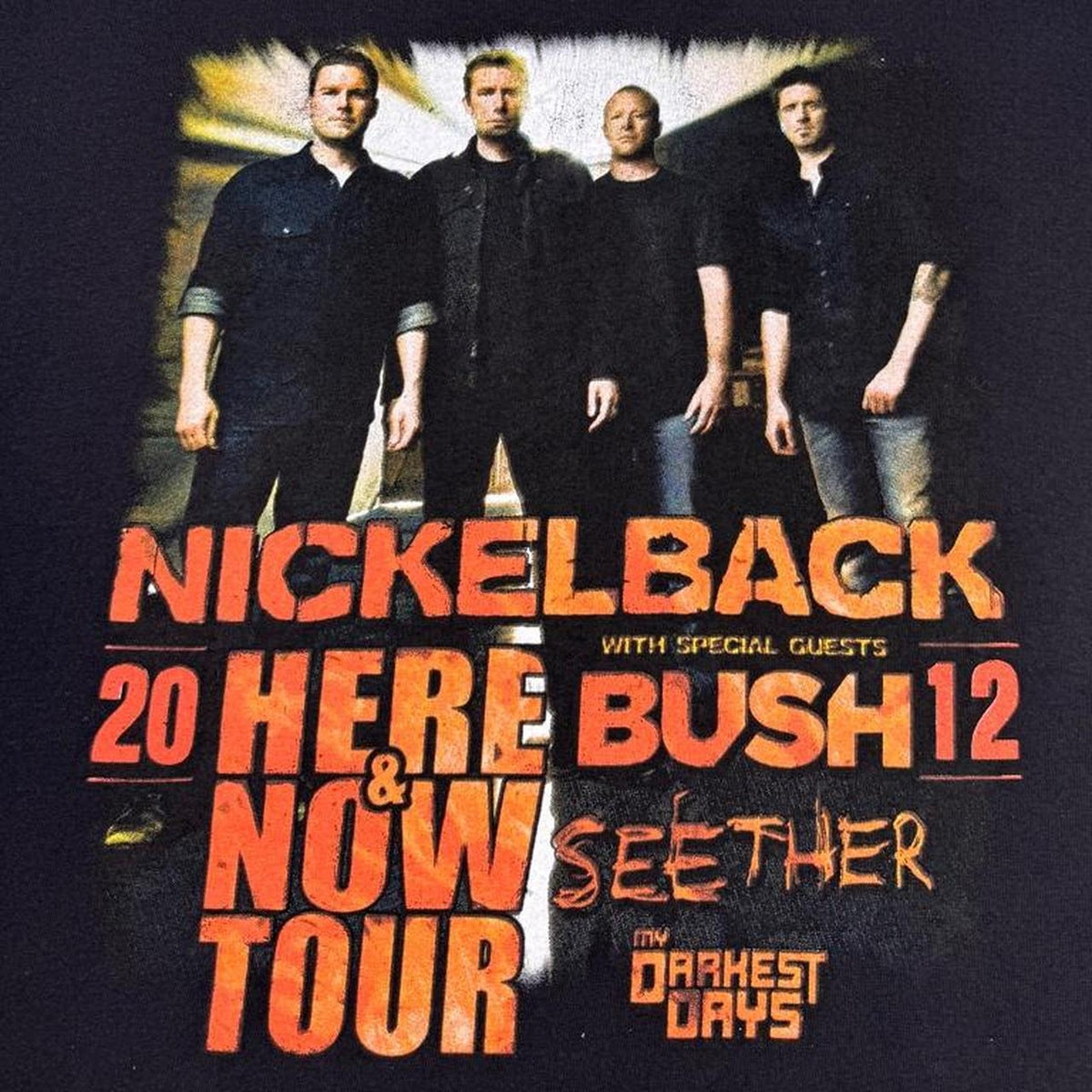 2012 Nickelback Here & Now Tour Bush Seether Double Sided Tee | XL