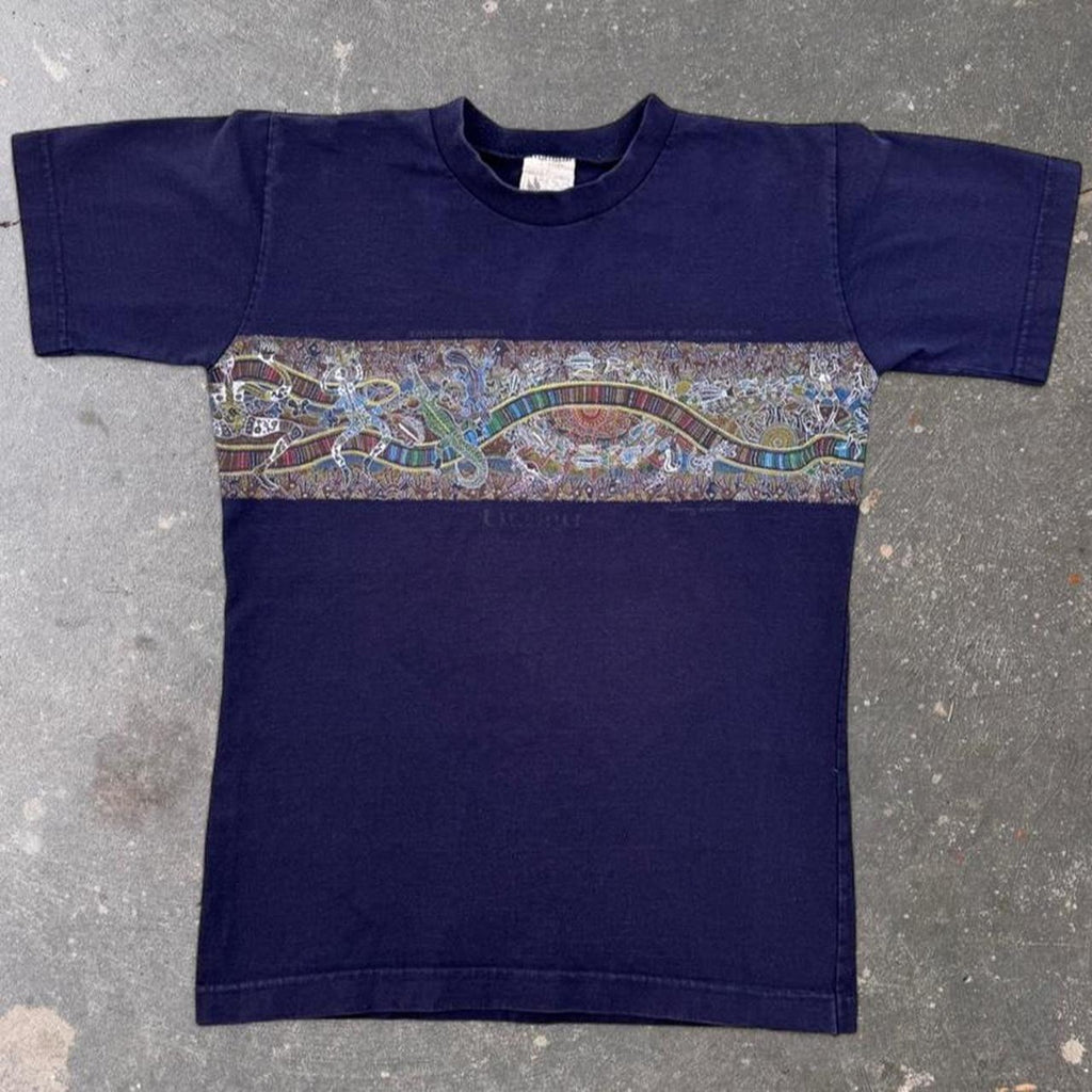 1990s Goose's T-Shirts Australia Rainbow Serpent Aboriginal Art Tee | Medium