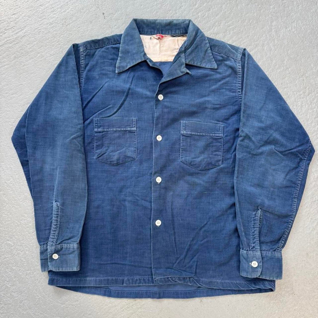 1950s Corduroy Loop Collar Shirt | L