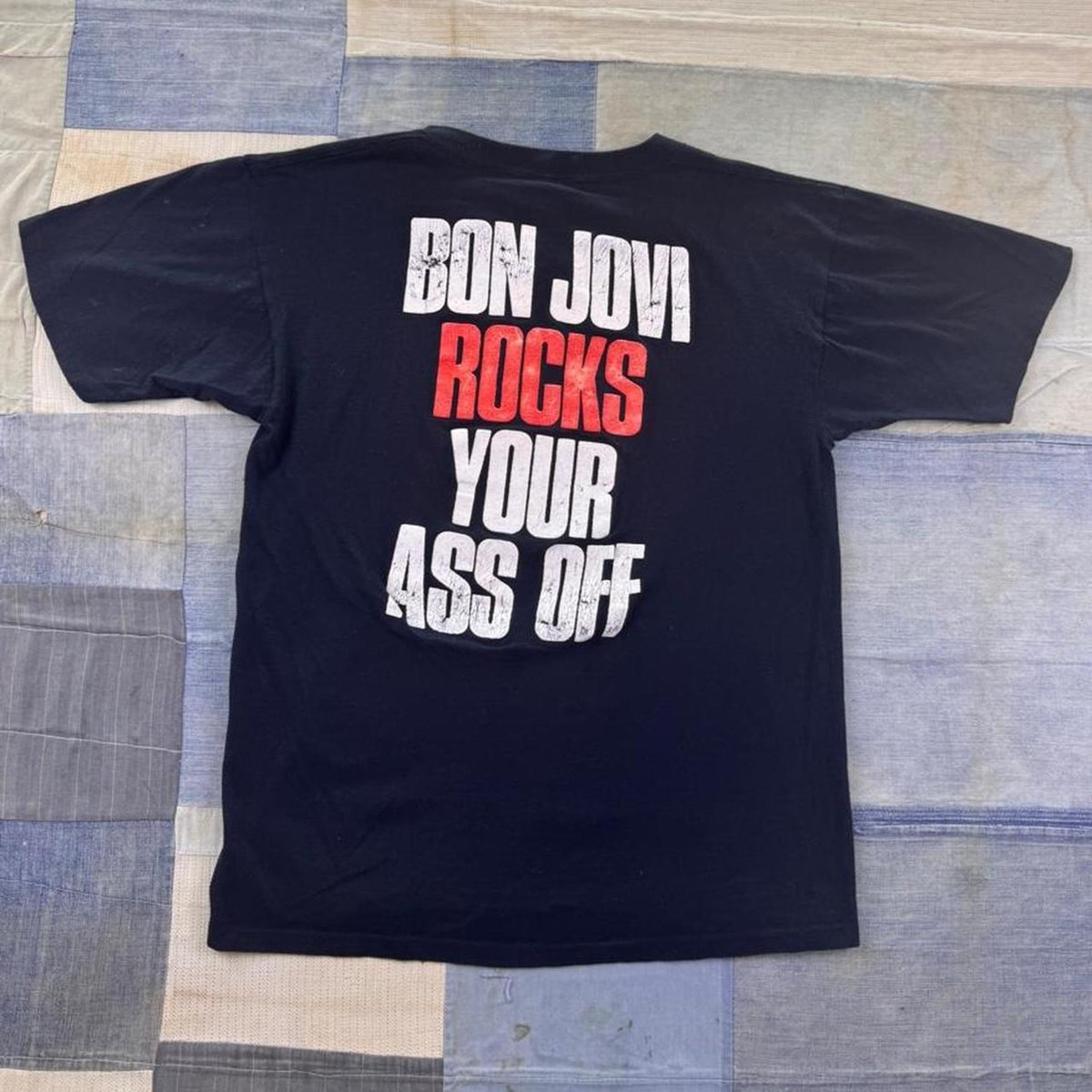 1980s Bon Jovi Rocks Your Ass Off Band Tee | Large
