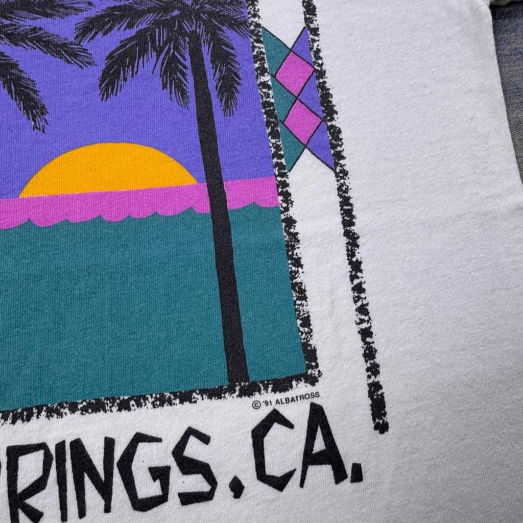 1990s Palm Springs California Sunset Palm Tree Tee | Medium