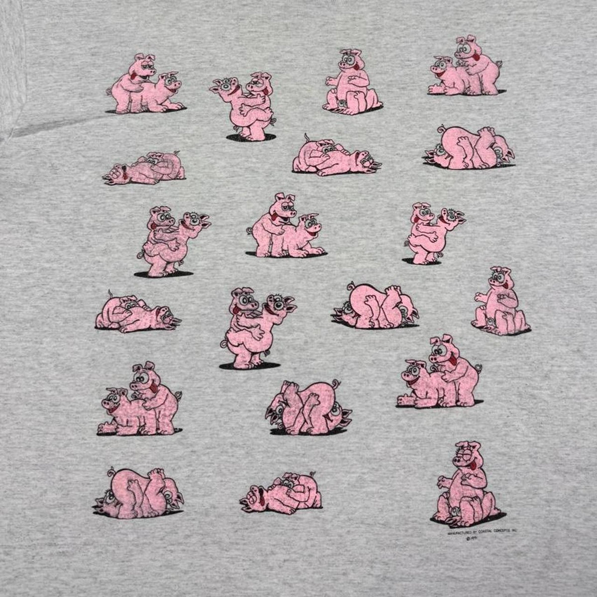 1991 Sex Positions Pigs Novelty Tee | XL