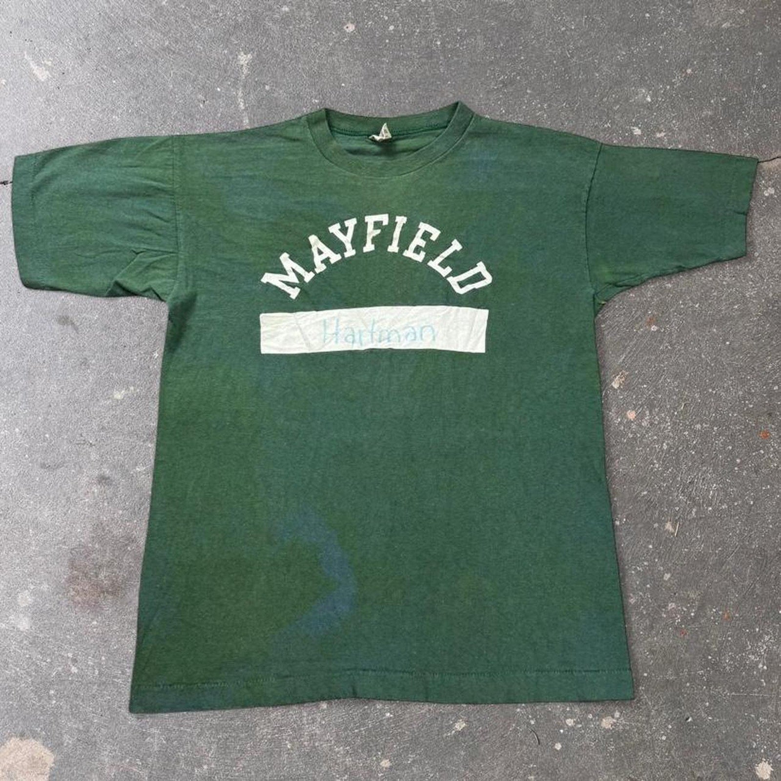 1970s Champion Blue Bar Mayfield Hartman Athletic Tee | Medium