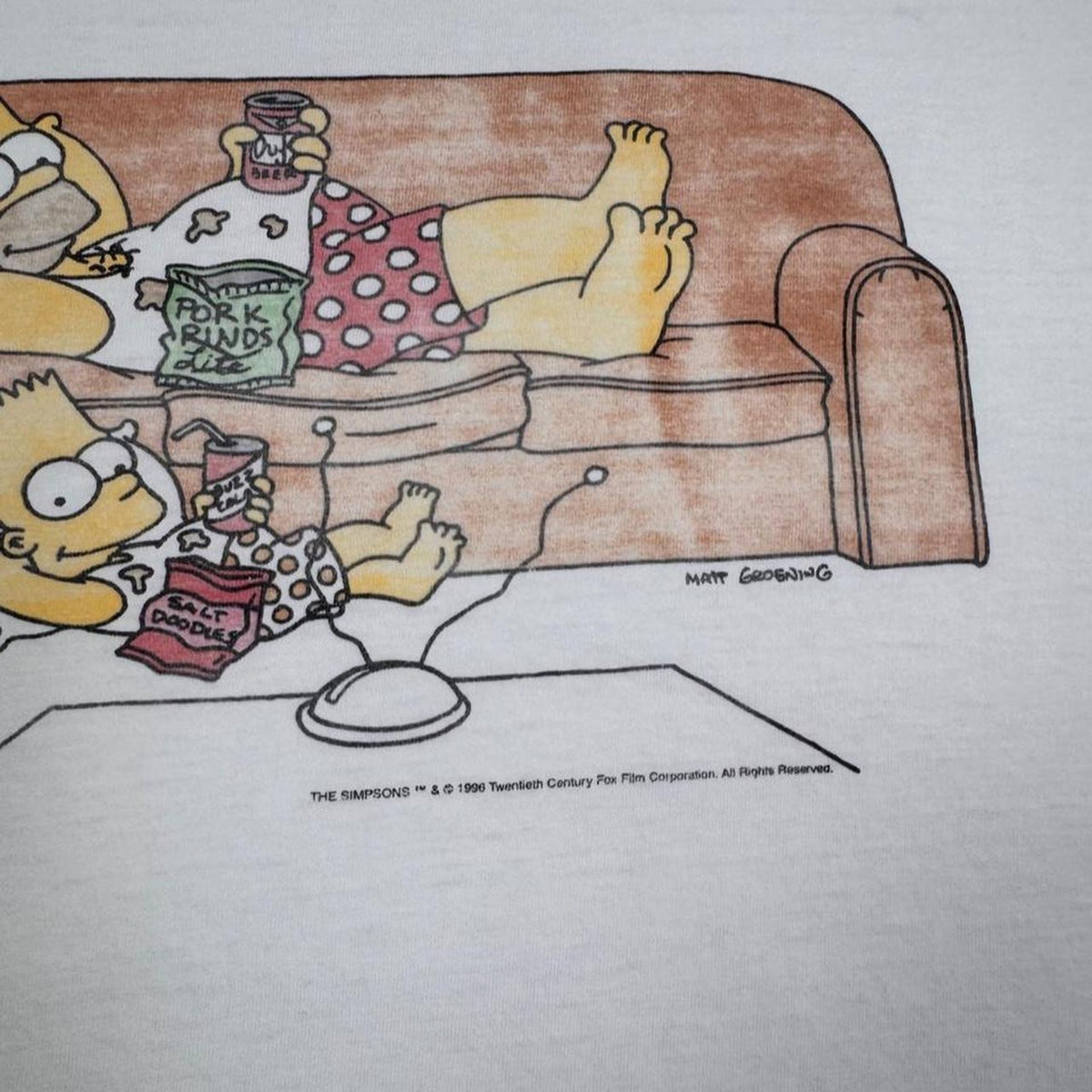 1998 The Simpsons Homer Bart Couch Potato Tee | XL