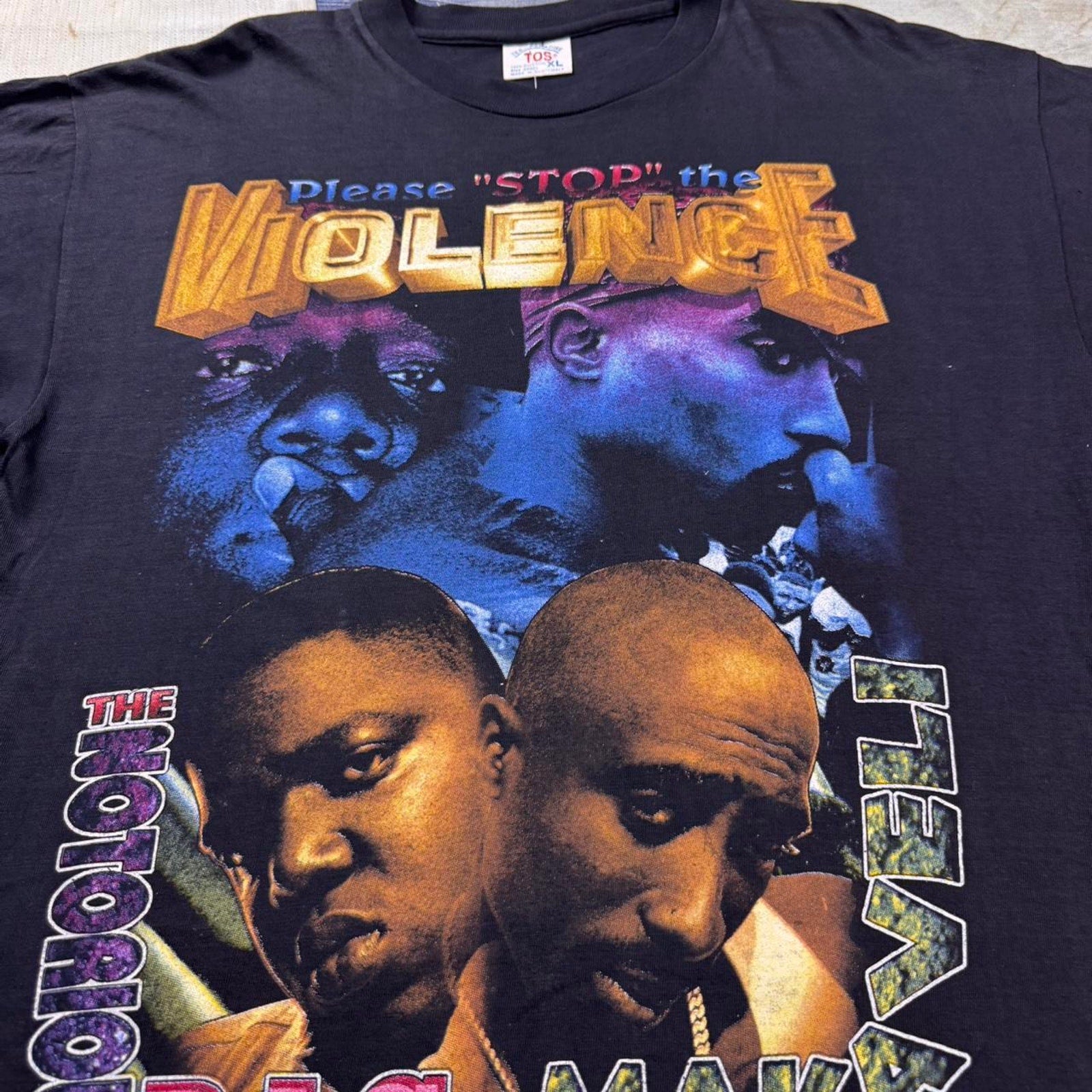1990s Tupac Shakur and Biggie Smalls “Stop the Violence"Rap Tee | XL