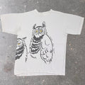 1990s Alaska Horned Owl Wrap Print Tee | S