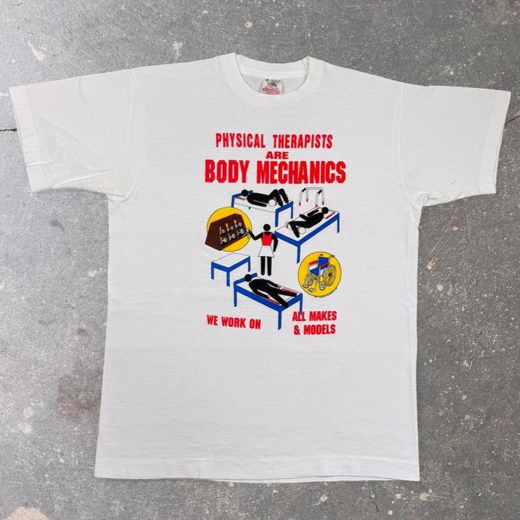1990s Physical Therapists Body Mechanics Novelty Tee | M