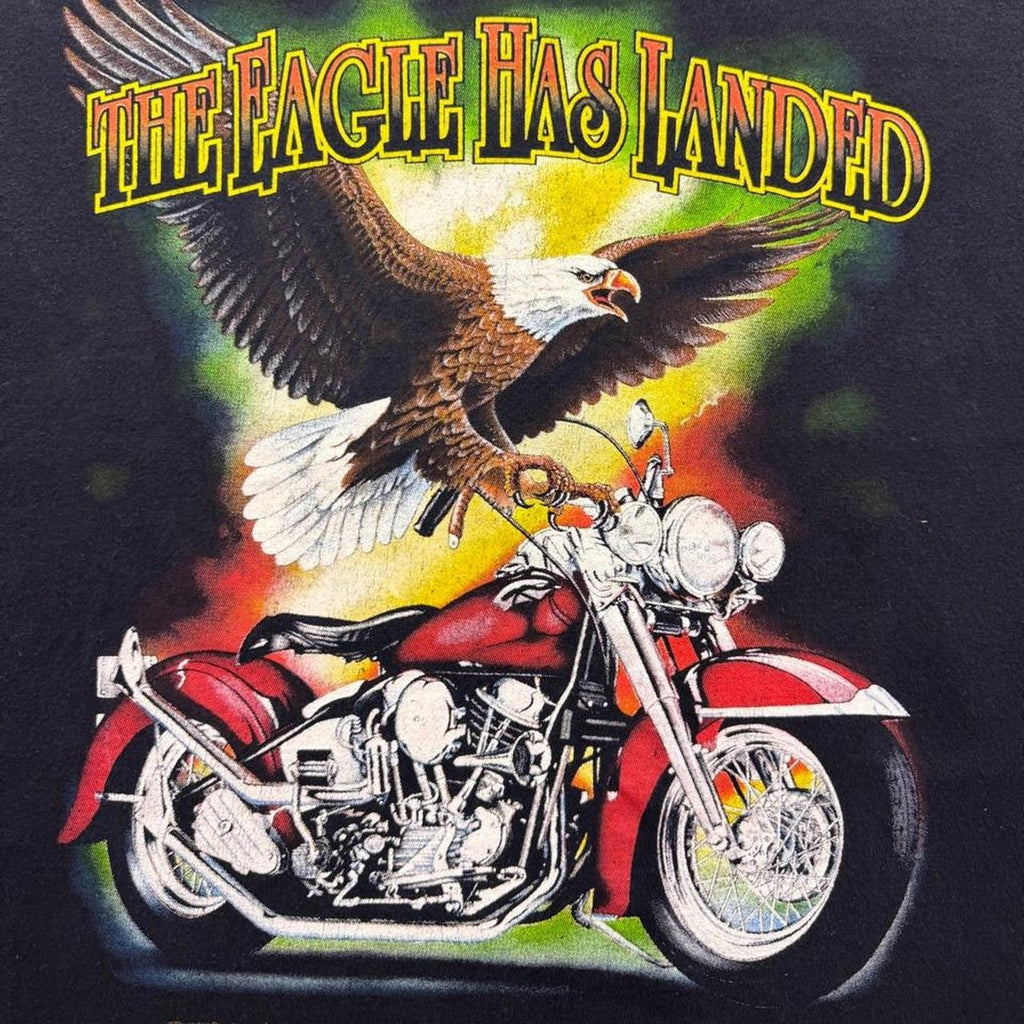 1990s Thunder Sportswear “The Eagle Has Landed” Biker Tee | Large