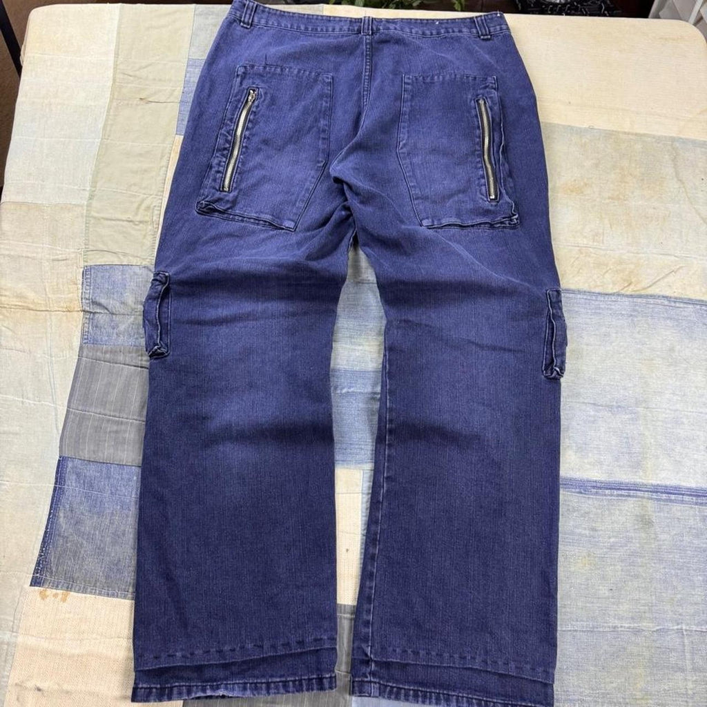 2000s Al Sole Multi Pocket Baggy Cargo Jeans | 38x32
