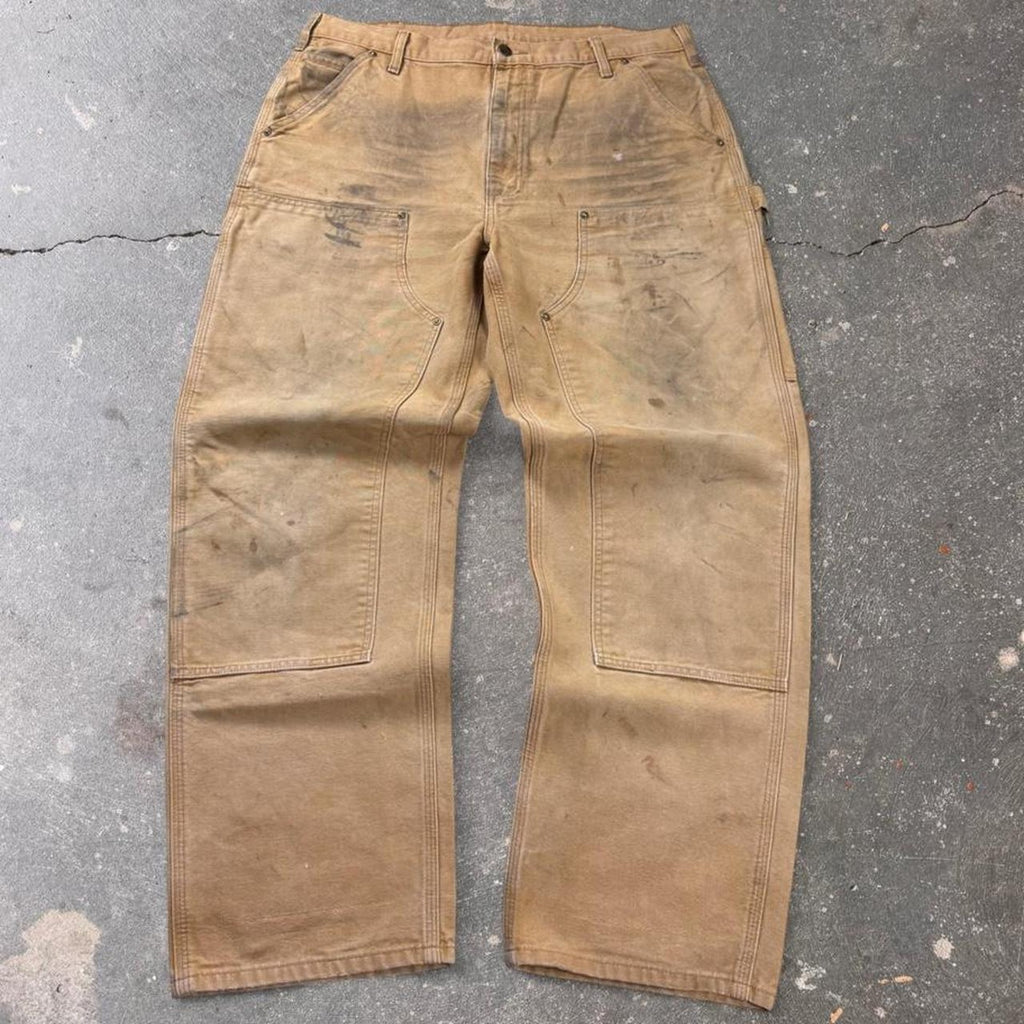 2000s Carhartt Brown Duck Double Knee Carpenter Pants | 36x31
