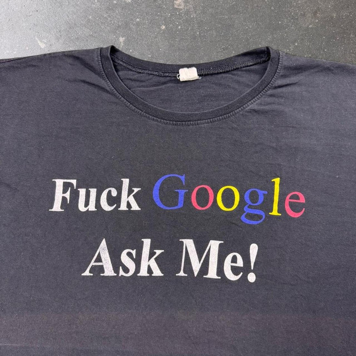 2000s “Fuck Google Ask Me!” Internet Parody Tee | XL