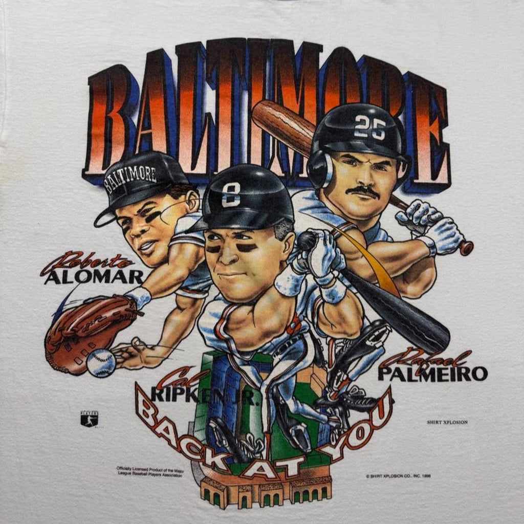 1998 Baltimore Orioles Ripken Alomar Palmeiro Graphic Tee | Large