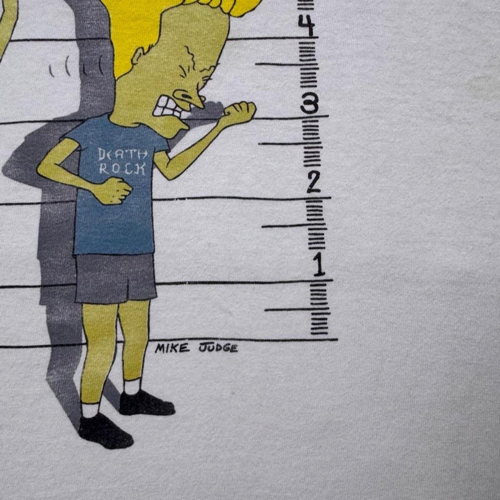 1990s Beavis and Butt-Head Mugshot Death Rock Tee | XL