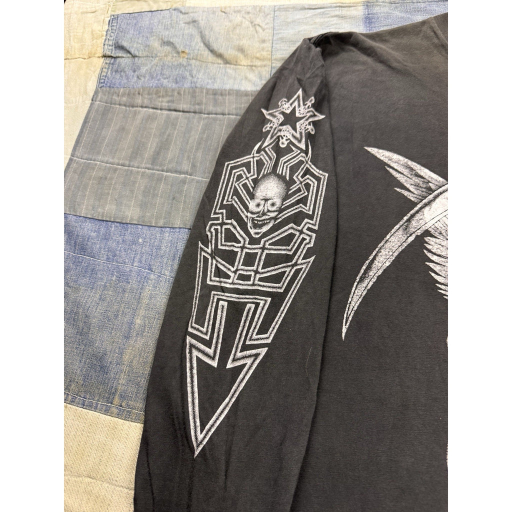 Vintage Sepultura Long Sleeve Band T Shirt Black Skull Graphic Metal Size XL