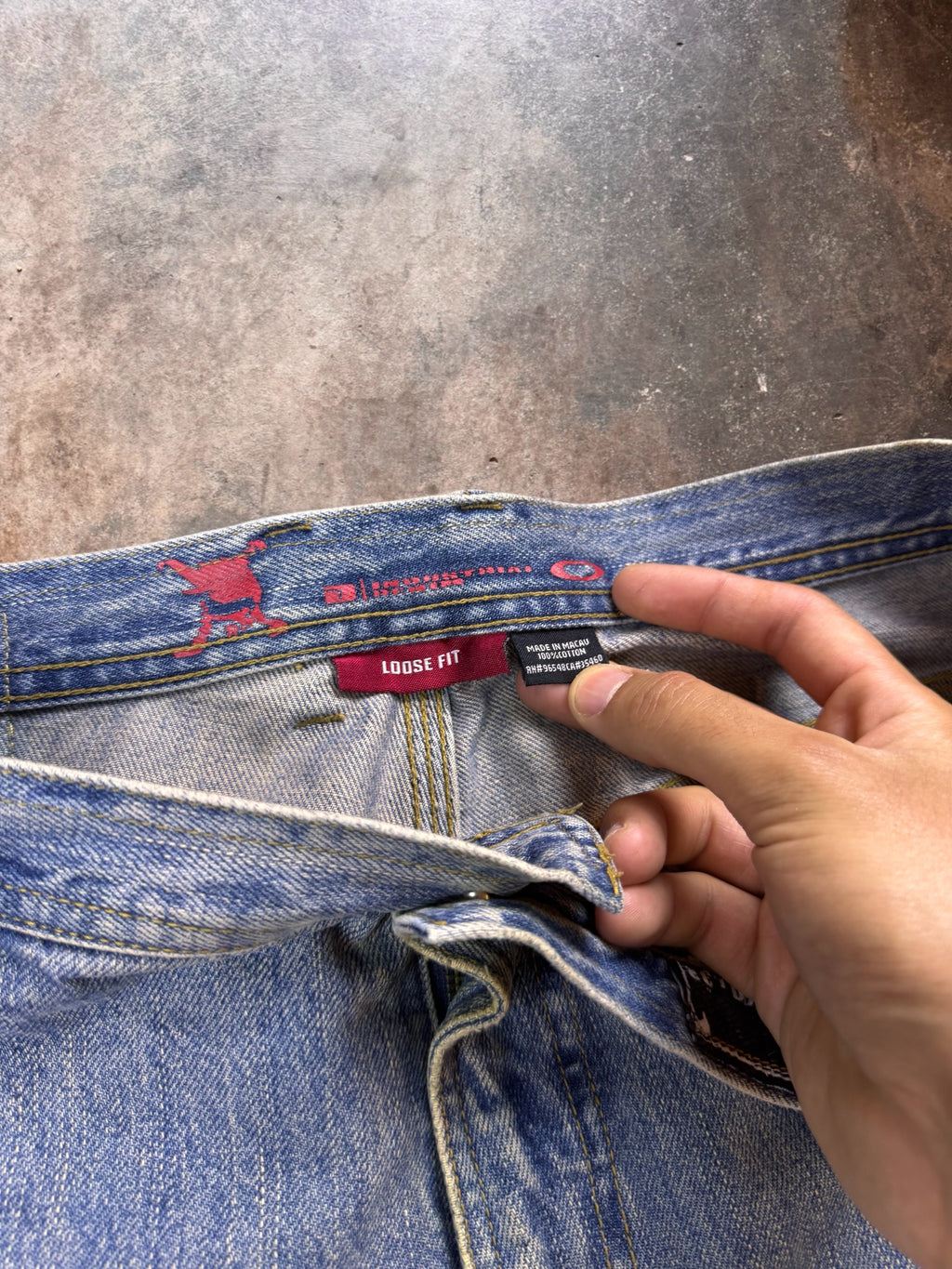 1990s Oakley Industrial Denim Wide Leg Baggy Jeans | 39 x 32