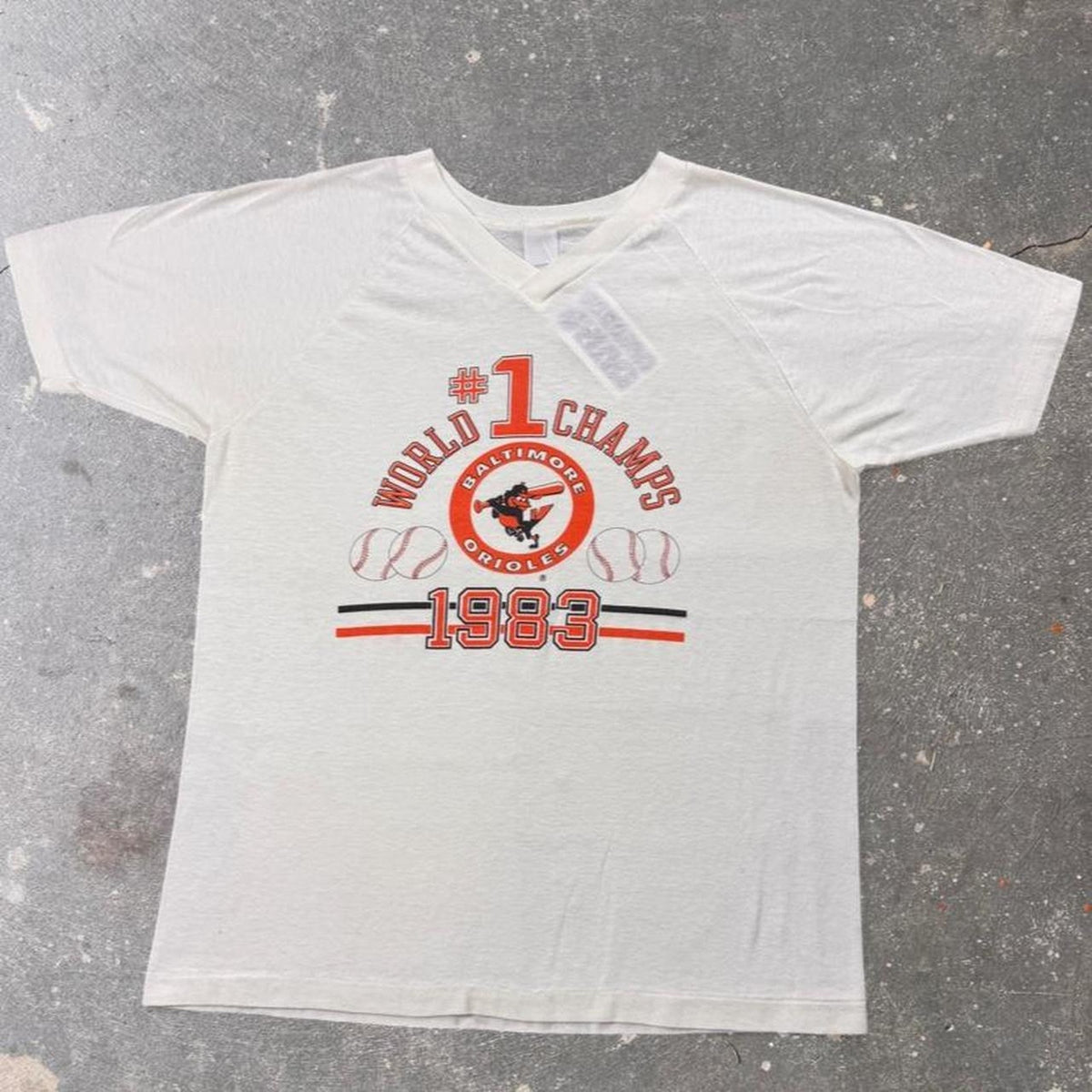 1983 Baltimore Orioles World Series Champions Baseball Tee | Medium