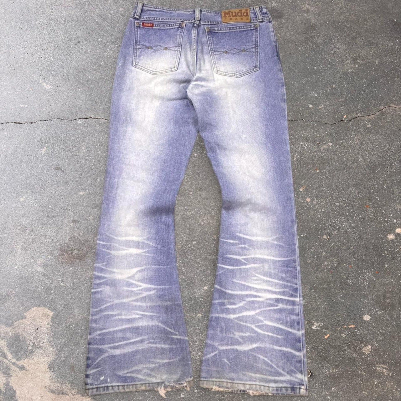2000s Mudd blue acid wash flare jeans | 30x31