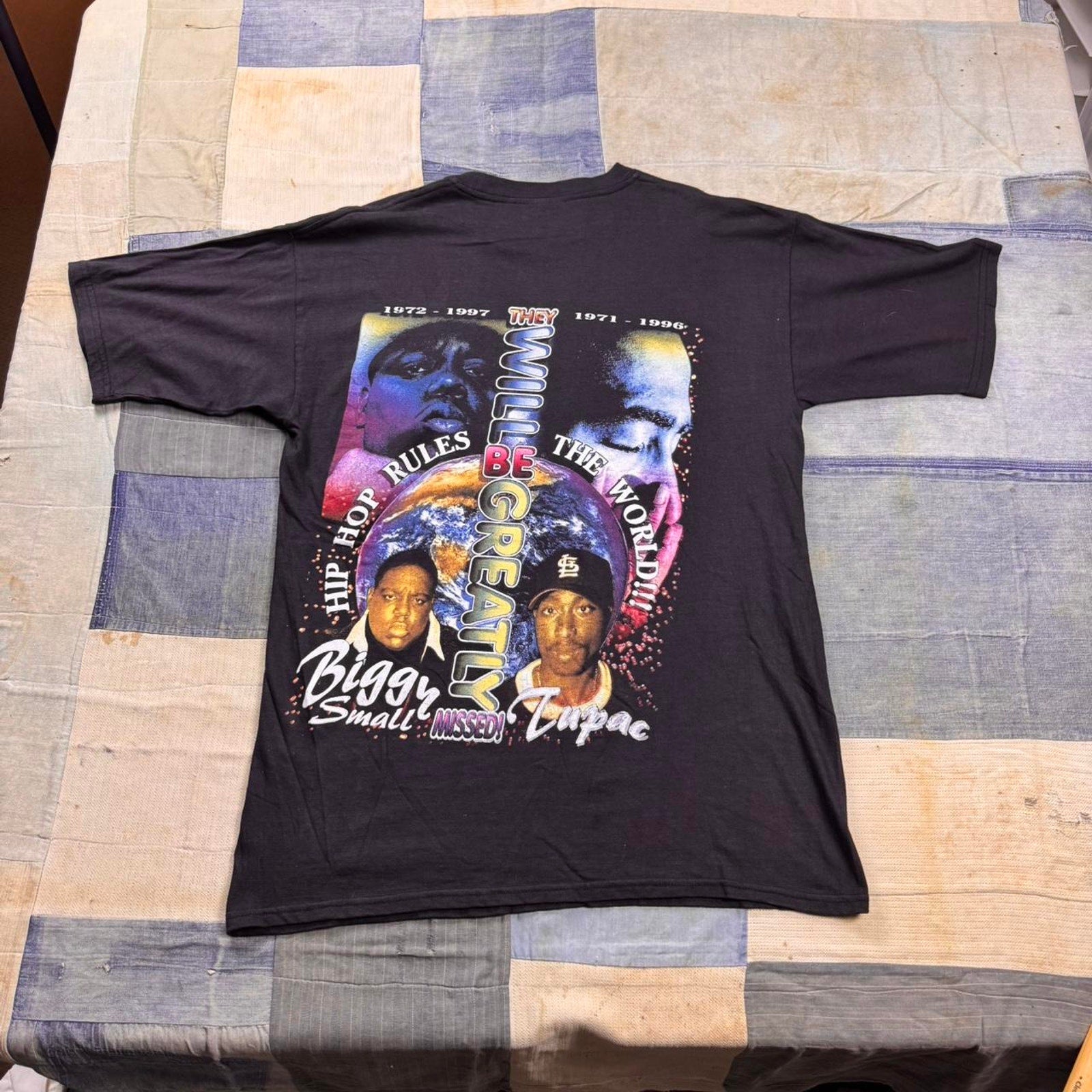 1990s Tupac Shakur and Biggie Smalls “Stop the Violence"Rap Tee | XL