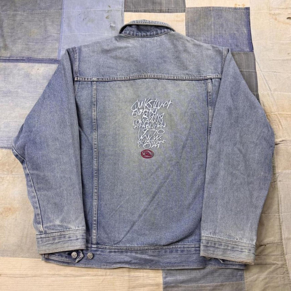 Vintage 1990s Quiksilver Selvedge Denim Trucker Jacket | XL