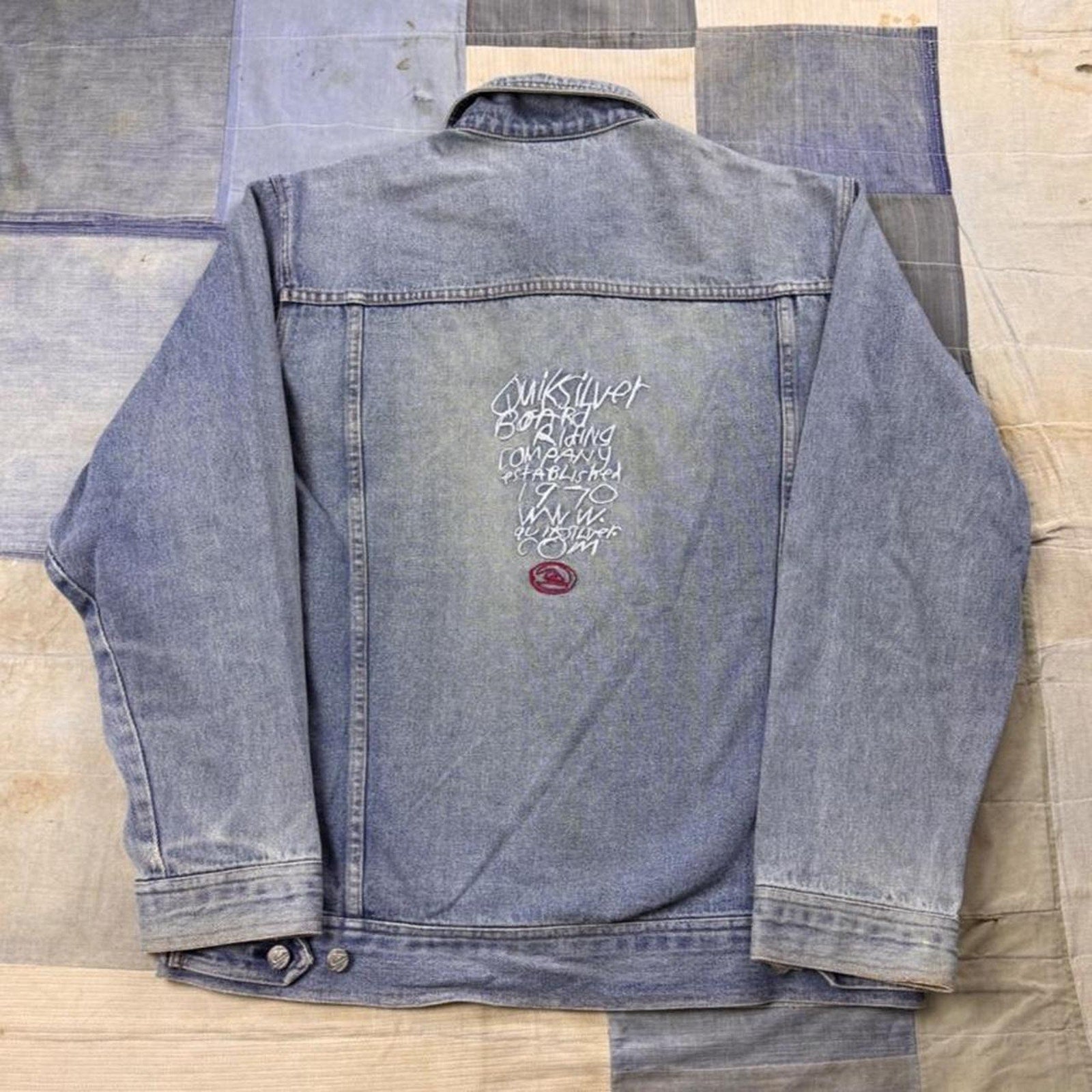 Vintage 1990s Quiksilver Selvedge Denim Trucker Jacket | XL