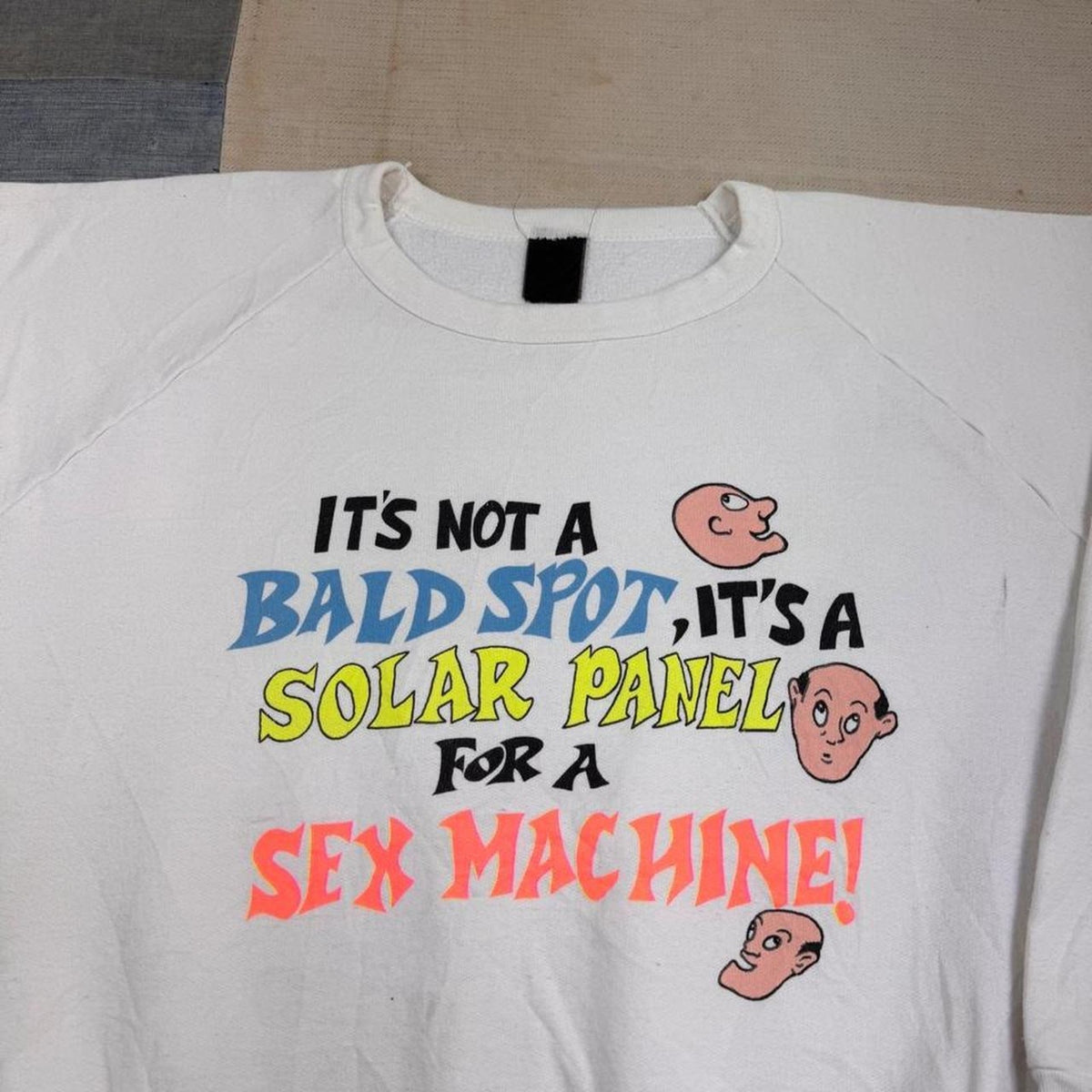 1990s Bald Spot Solar Panel Sex Machine Novelty Sweatshirt | XL