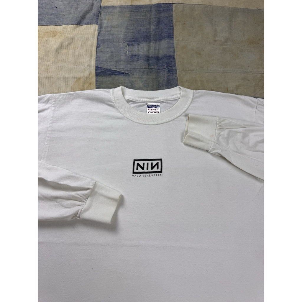 Nine Inch Nails Halo Seventeen NIN Long Sleeve Shirt White Band Tee Medium