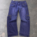 2000s Al Sole Multi Pocket Baggy Cargo Jeans | 38x32