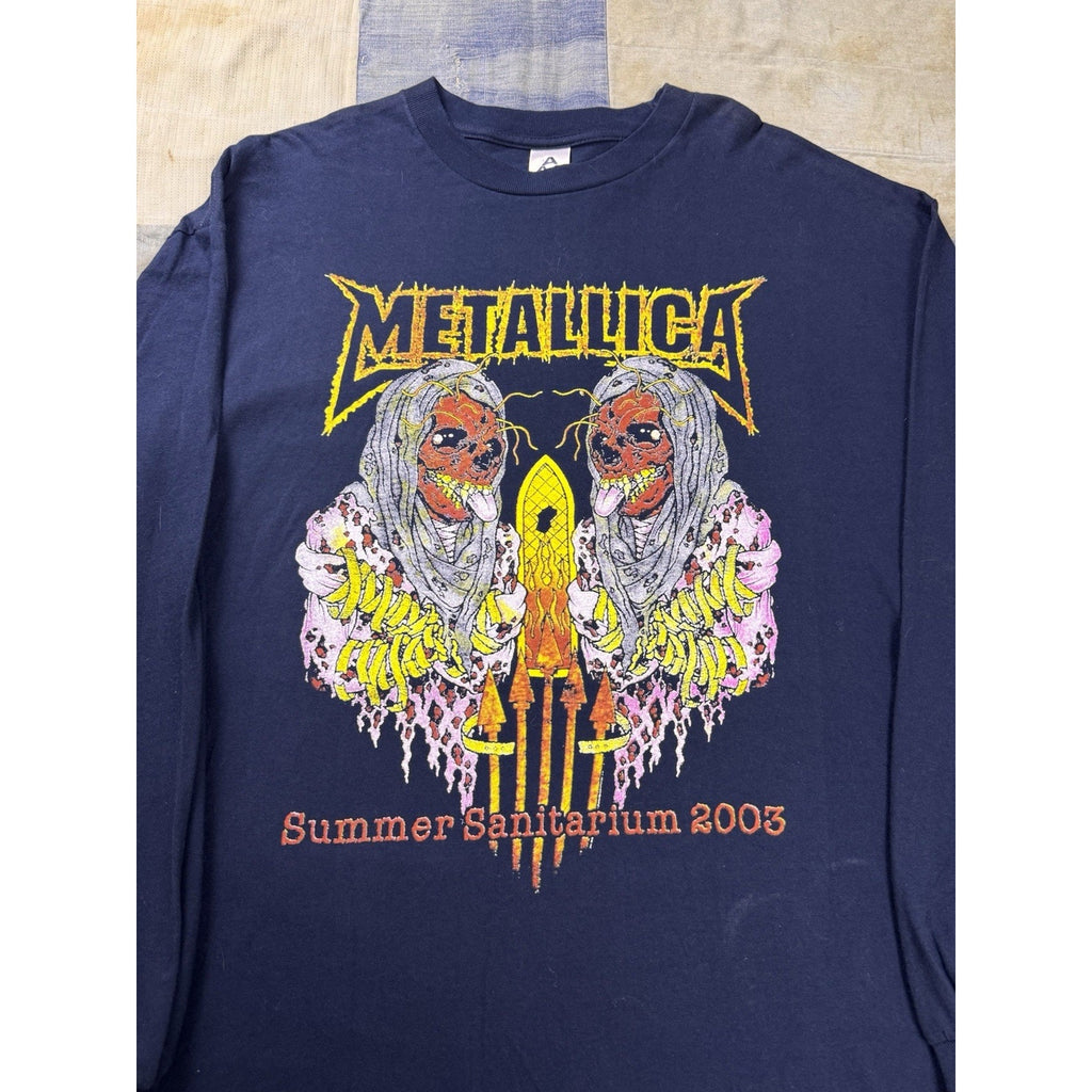 Metallica Summer Sanitarium 2003 Tour Long Sleeve Shirt Linkin Park 2XL Y2K