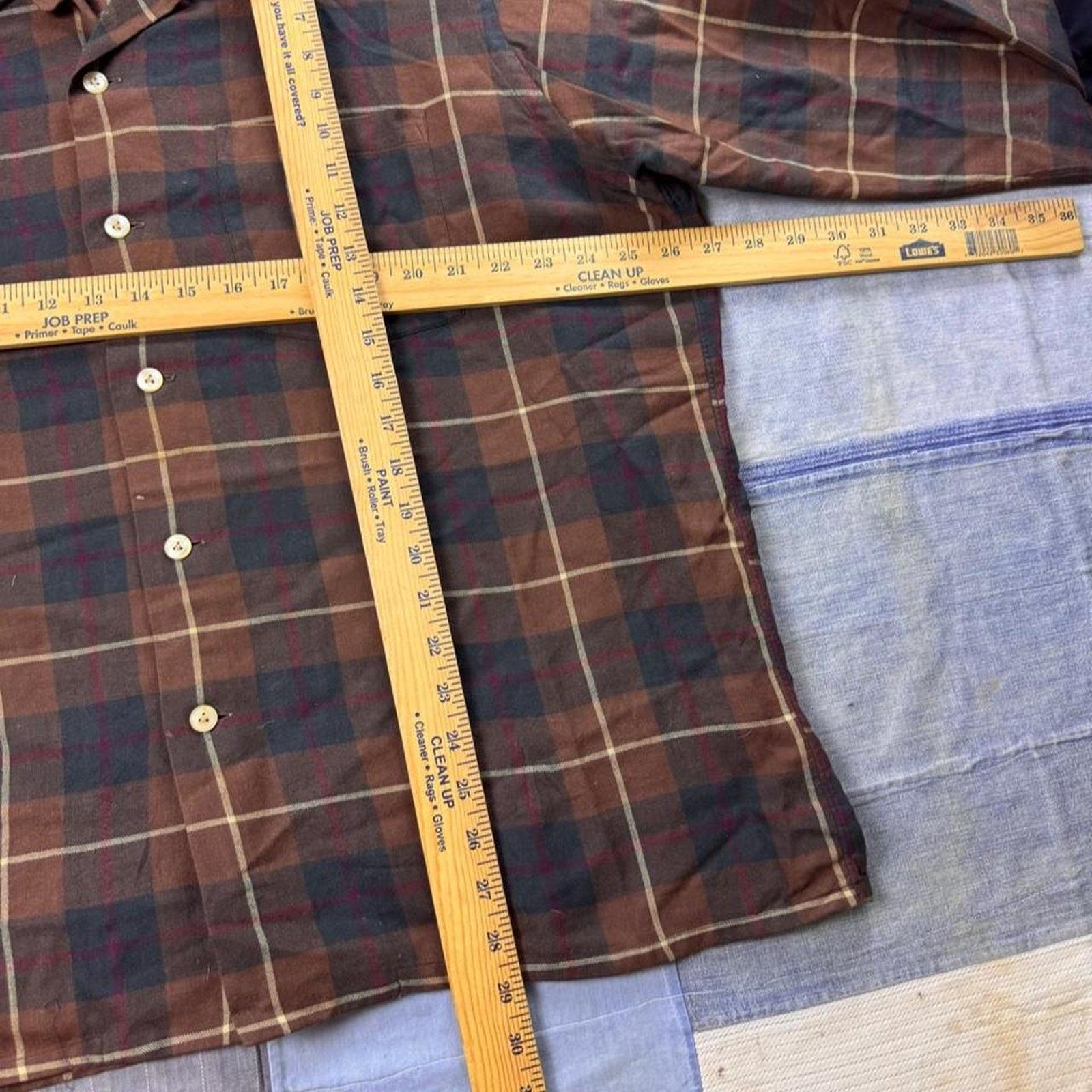 1960s Viyella by Hathaway MacKinnon Hunting Plaid Loop Collar Wool Shirt | XL