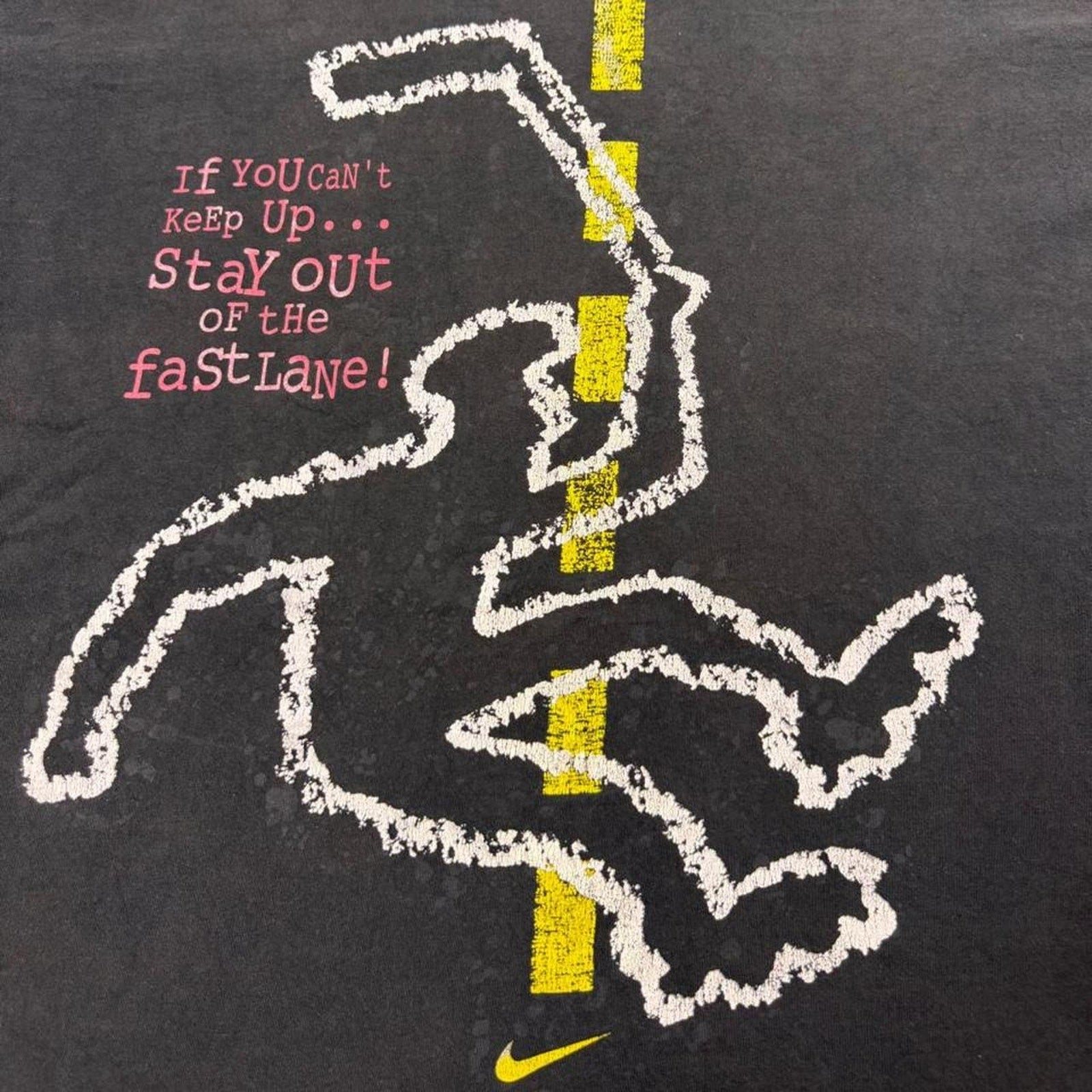 1990s Nike “Stay Out of the Fast Lane” Graphic Tee | XL