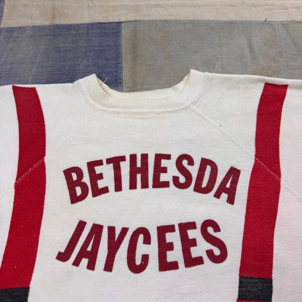 1960s Bethesda Jaycees Suspender Graphic Short-Sleeve Sweatshirt | Large