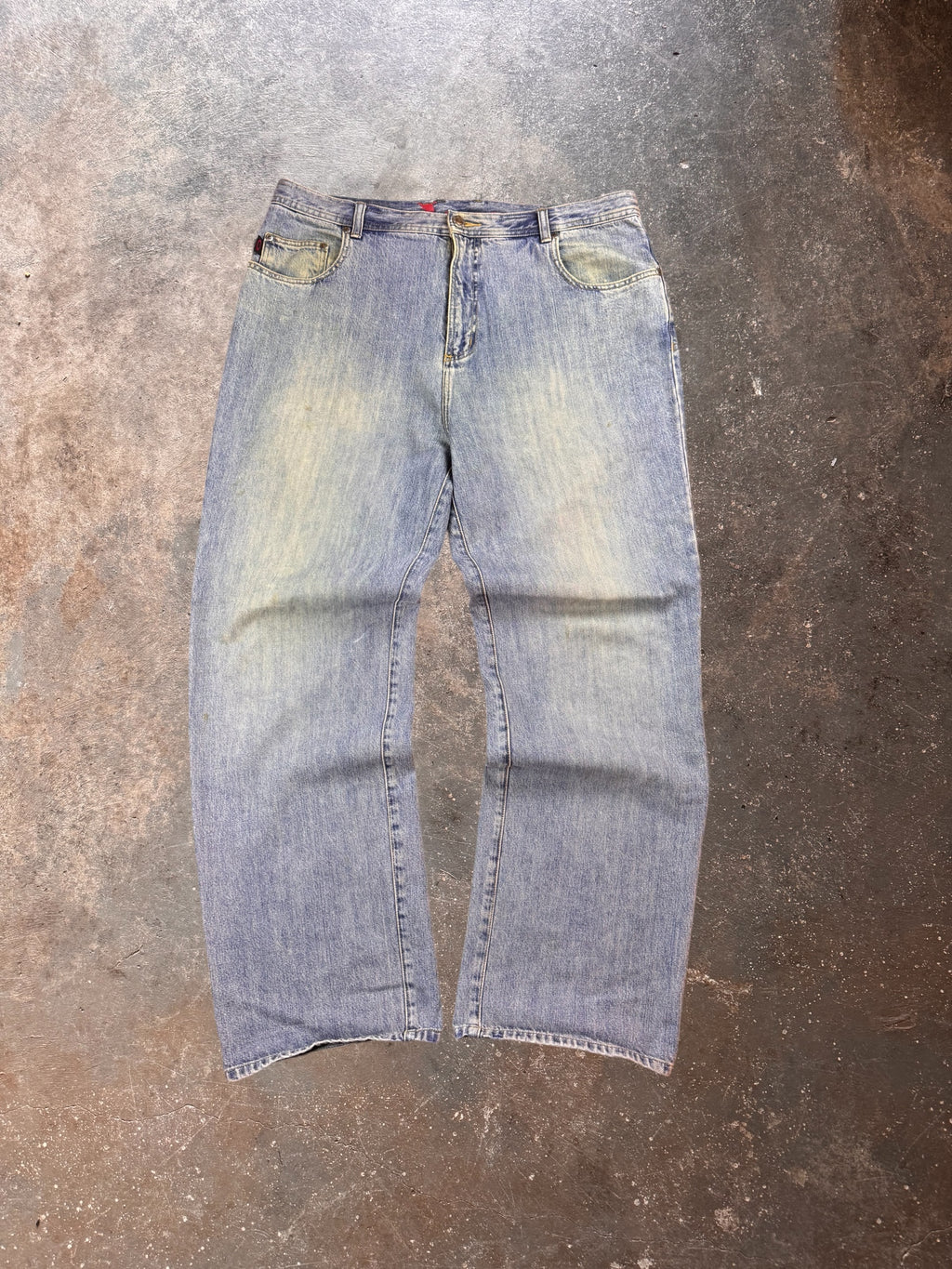 1990s Oakley Industrial Denim Wide Leg Baggy Jeans | 39 x 32