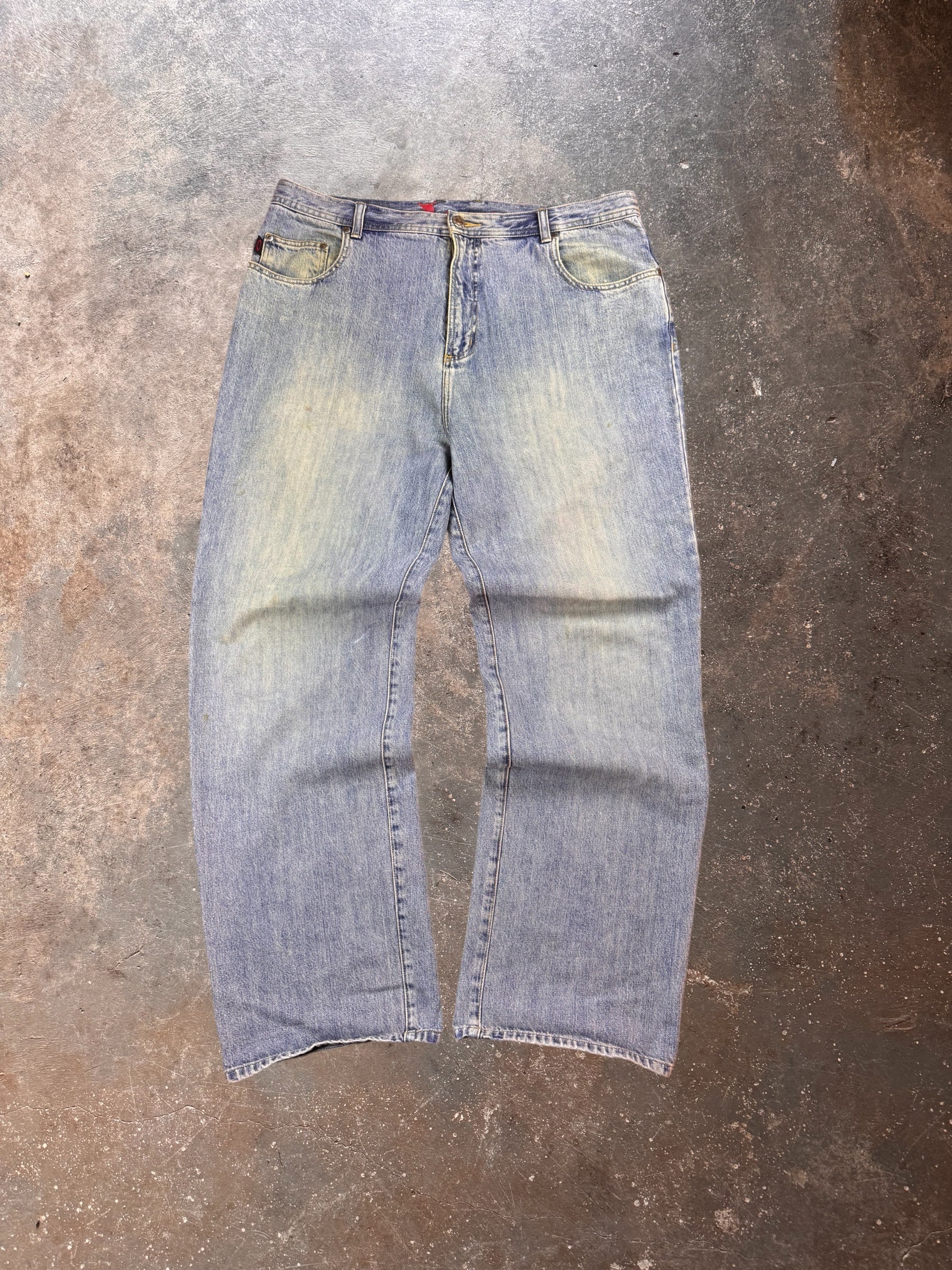 1990s Oakley Industrial Denim Wide Leg Baggy Jeans | 39 x 32