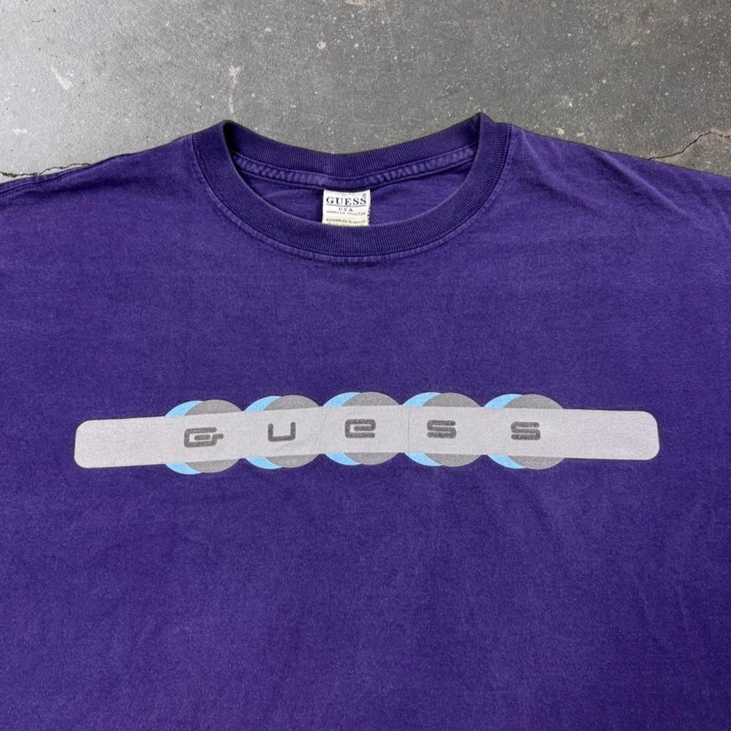 1990s Guess USA Futuristic Logo Graphic Tee | XL