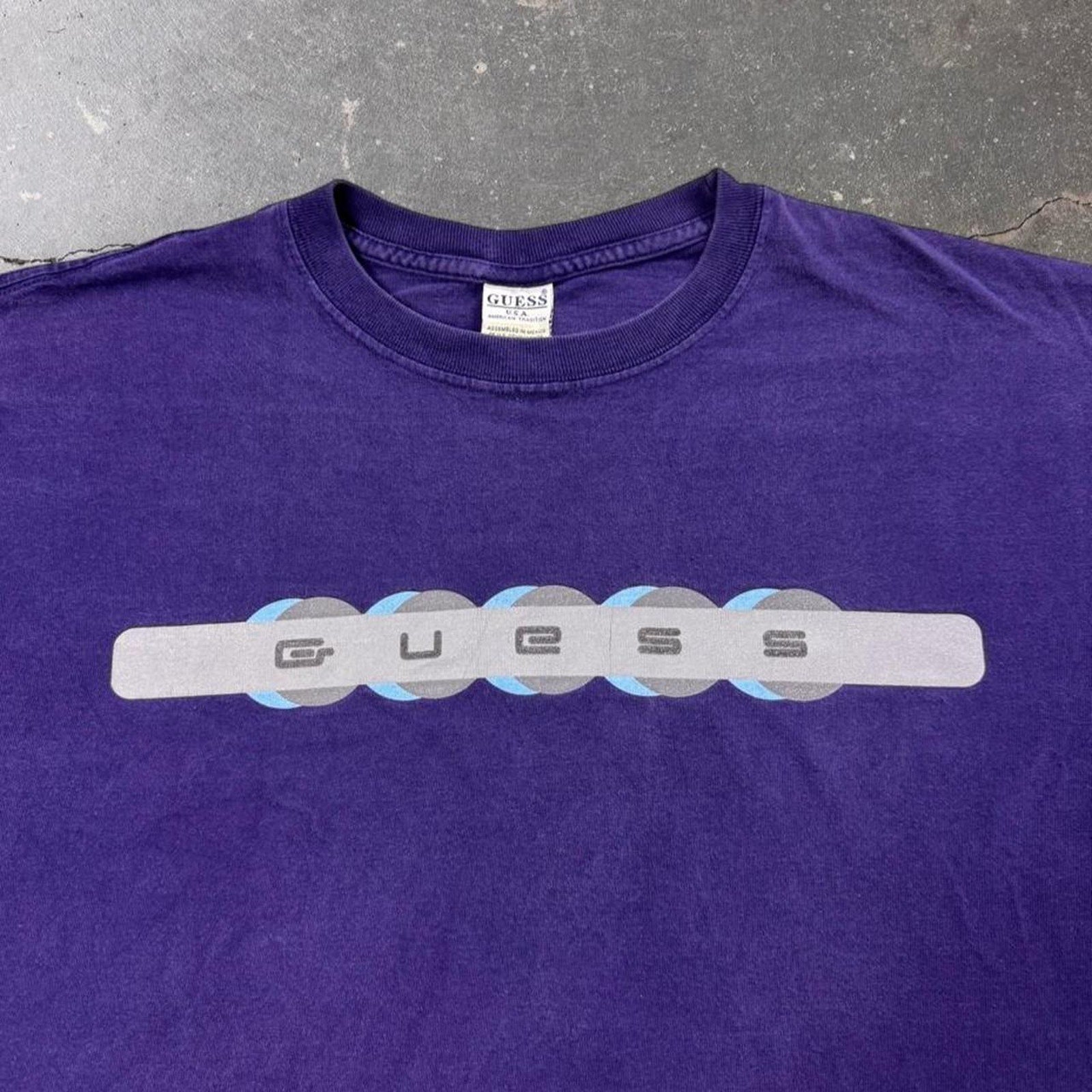 1990s Guess USA Futuristic Logo Graphic Tee | XL