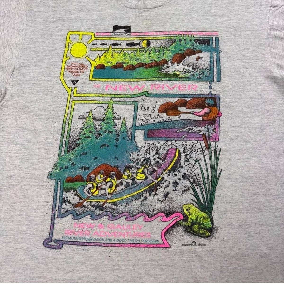 1991 New River Gauley River Adventures Rafting Tee | Large