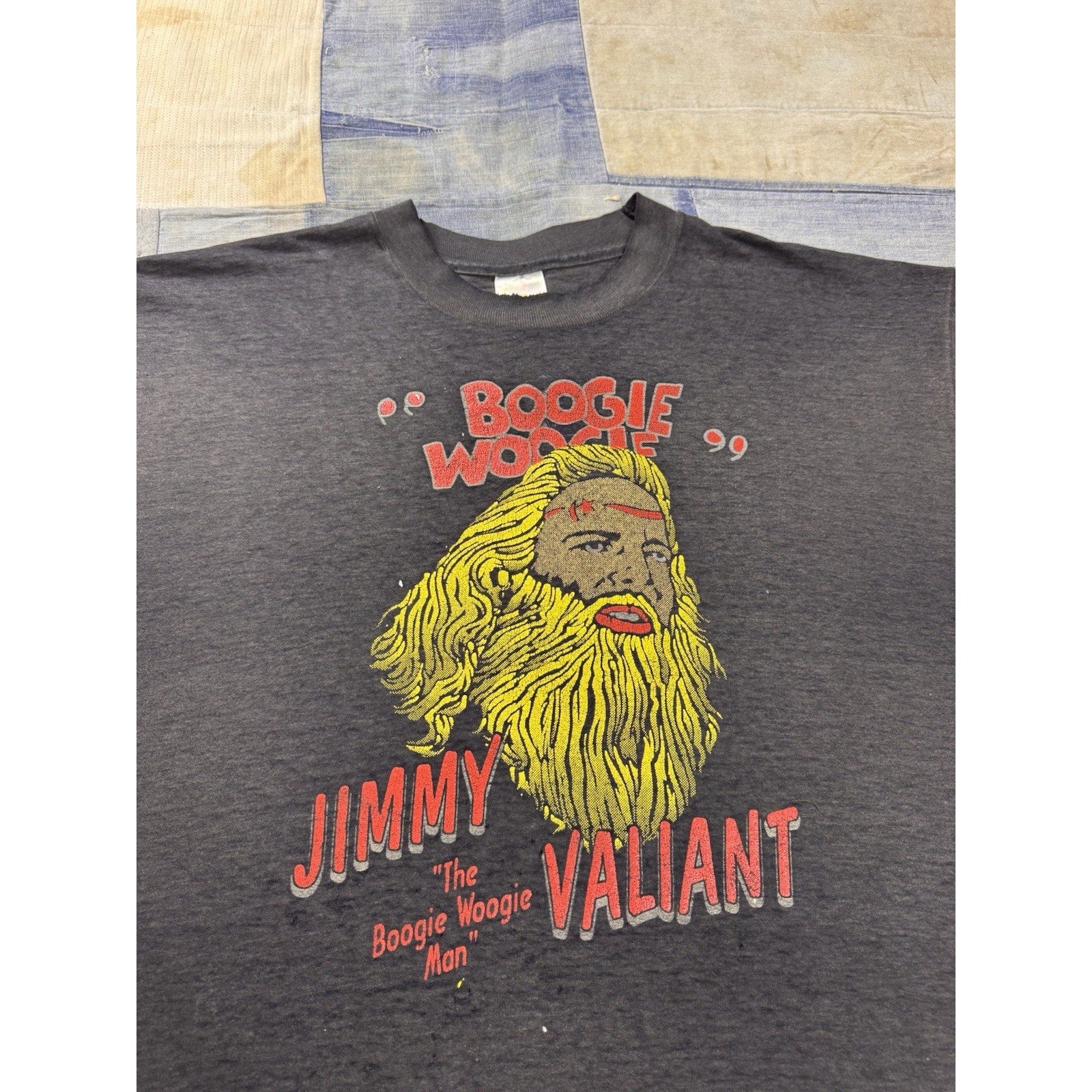 Vintage 80s Jimmy Valiant Boogie Woogie Wrestling Camp T Shirt USA Single Stitch