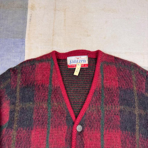 1960s Jantzen Plaid Mohair Cardigan | S