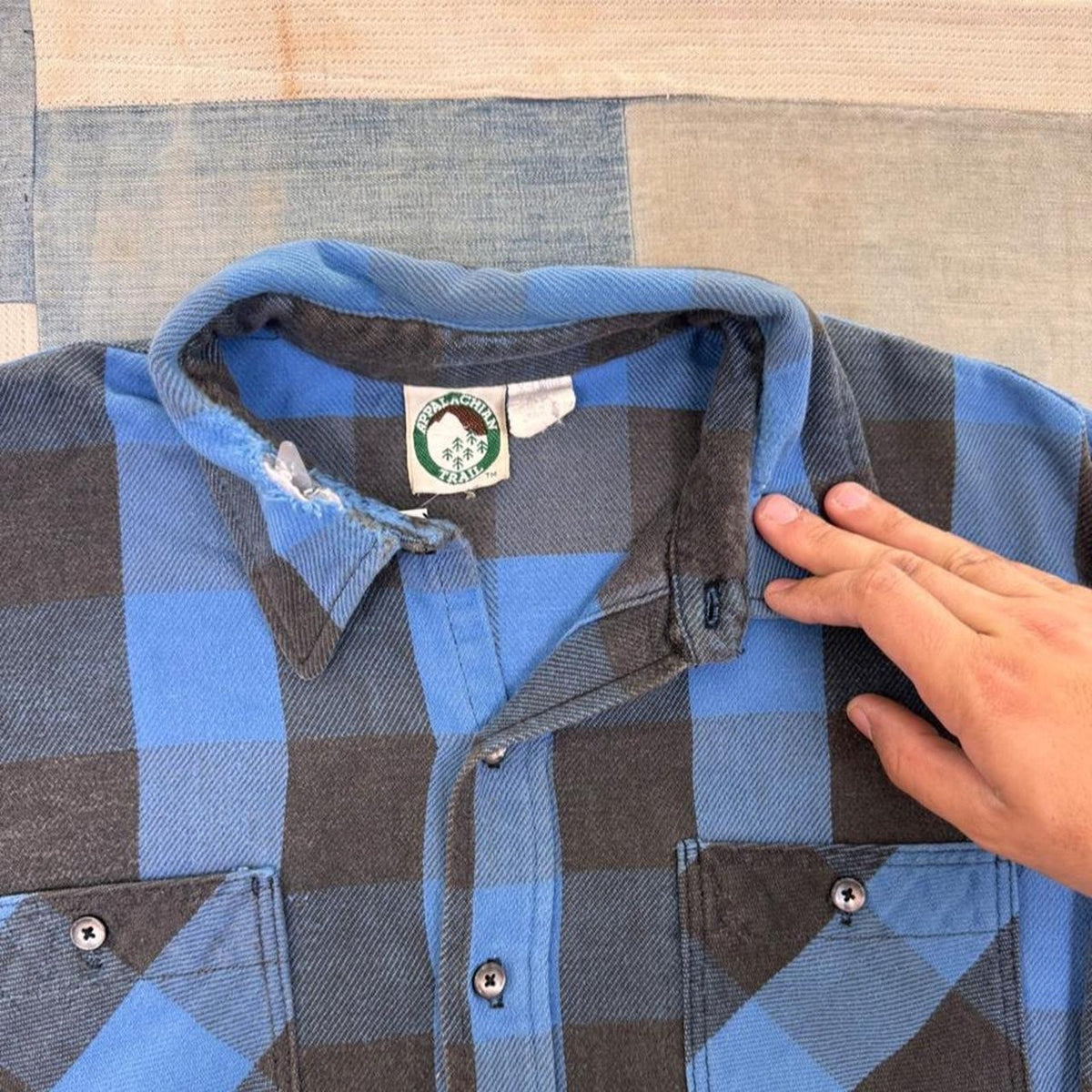 1990s Appalachian Trail Buffalo Plaid Flannel Shirt | XL